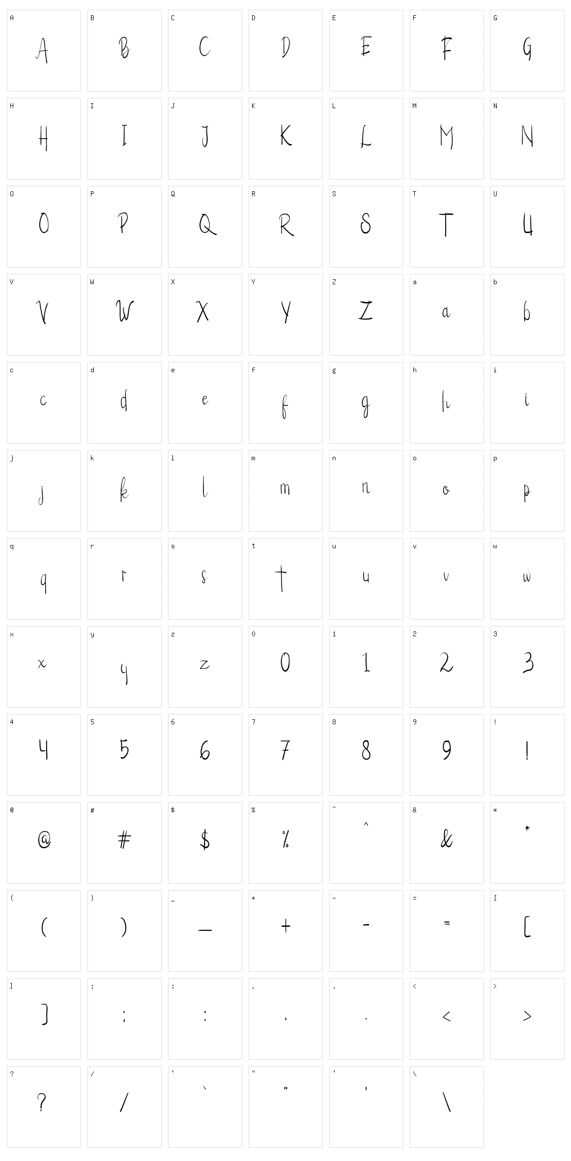 Alexandrea Character Set