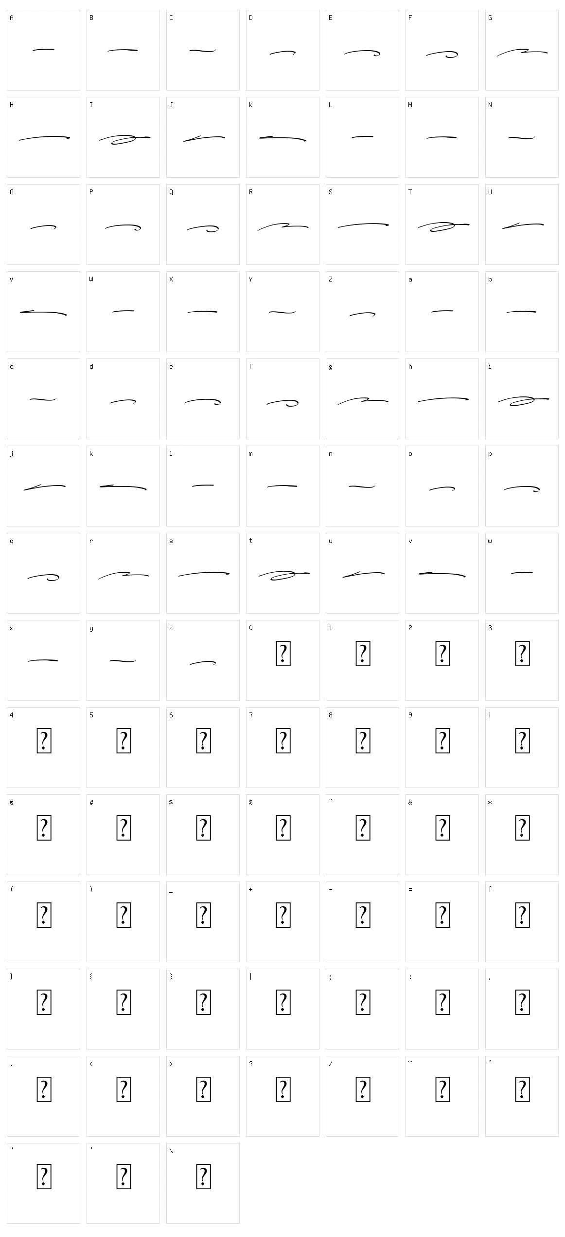 Alexandry Character Set