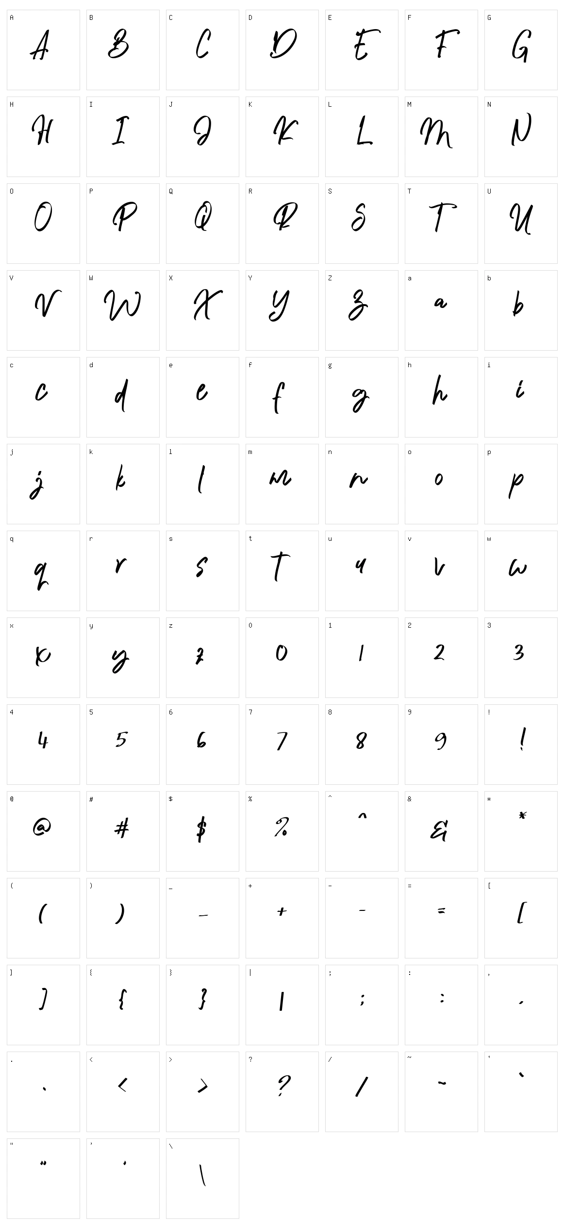 Algenta Character Set