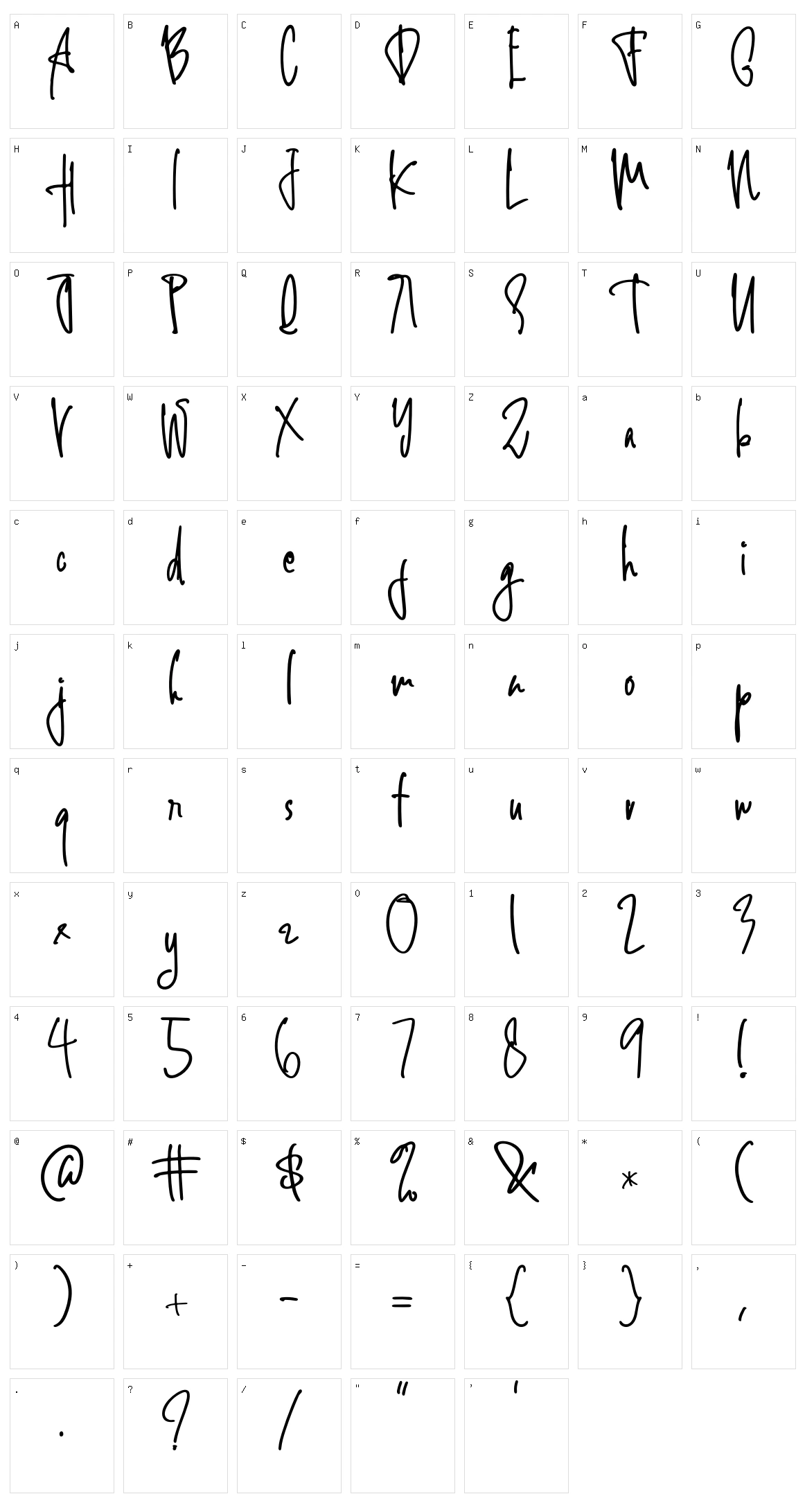 Alghul Signature Character Set