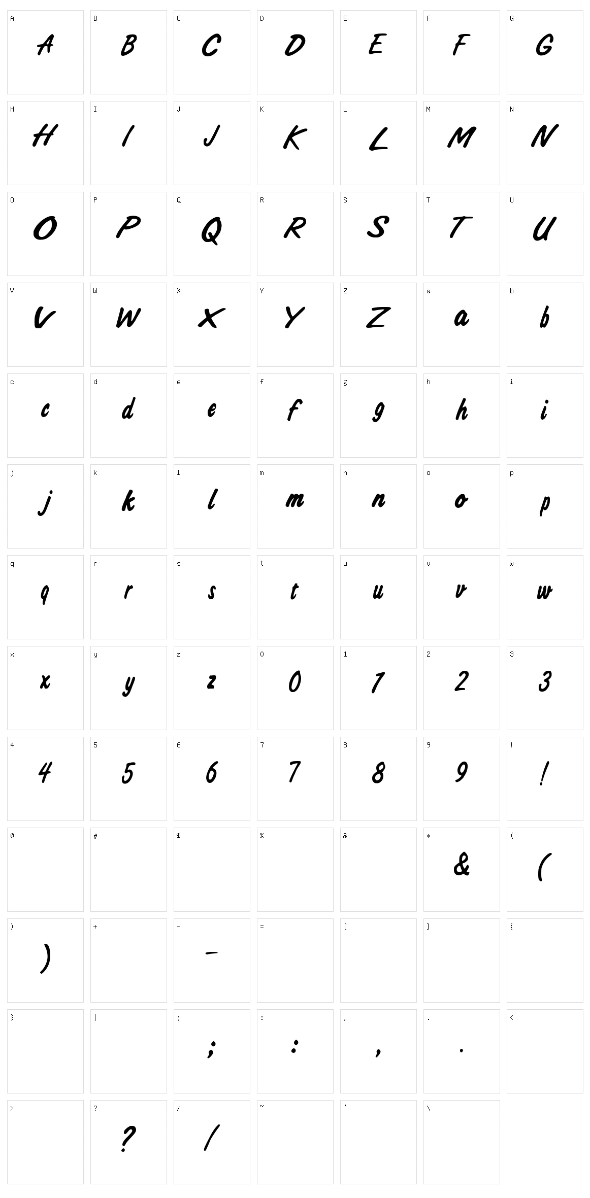 Ali Air Character Set