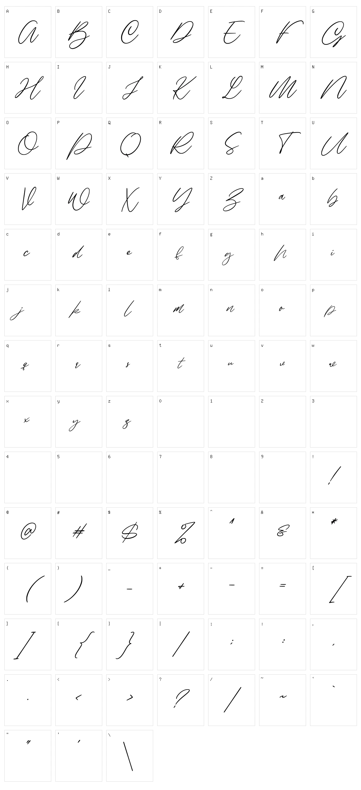 Alinnea Character Set