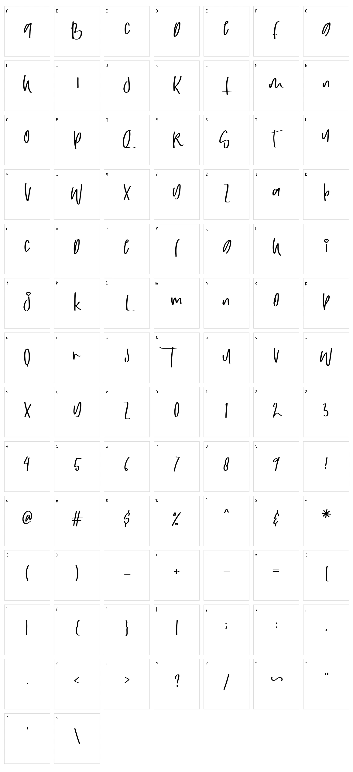Aliquip Character Set