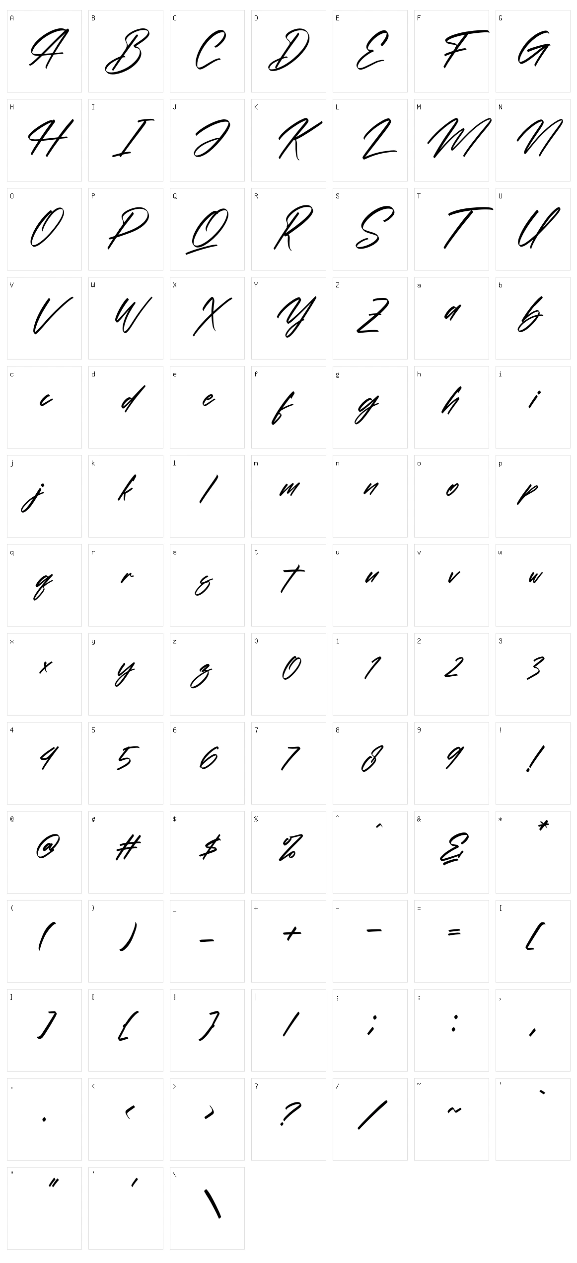 Alishakey Character Set