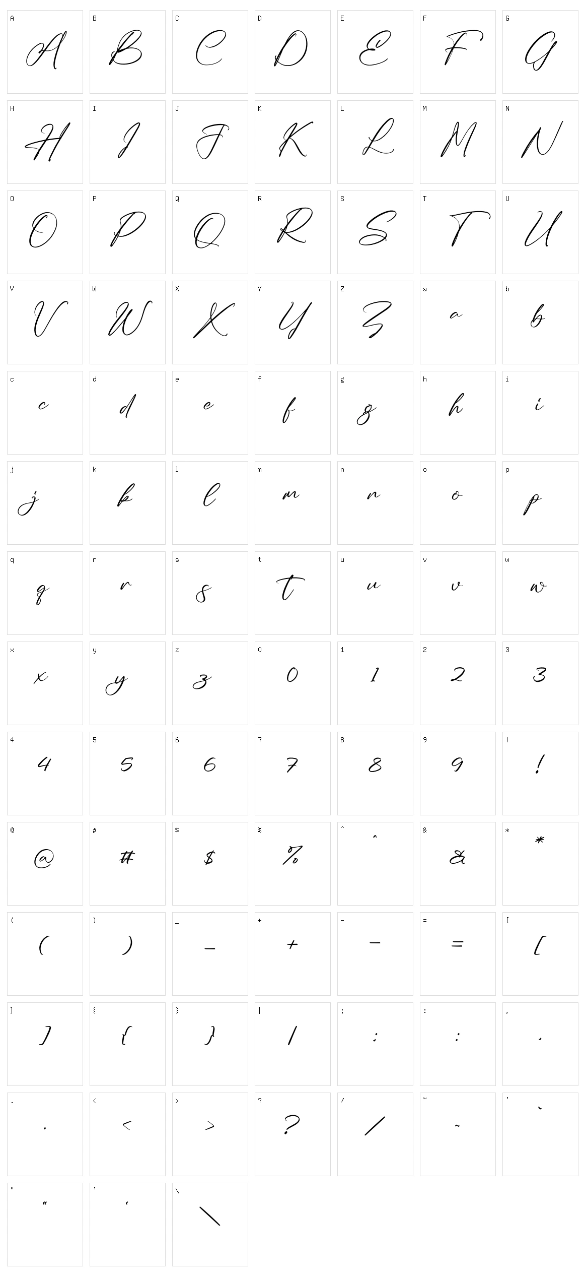 Alishia Erittha Character Set