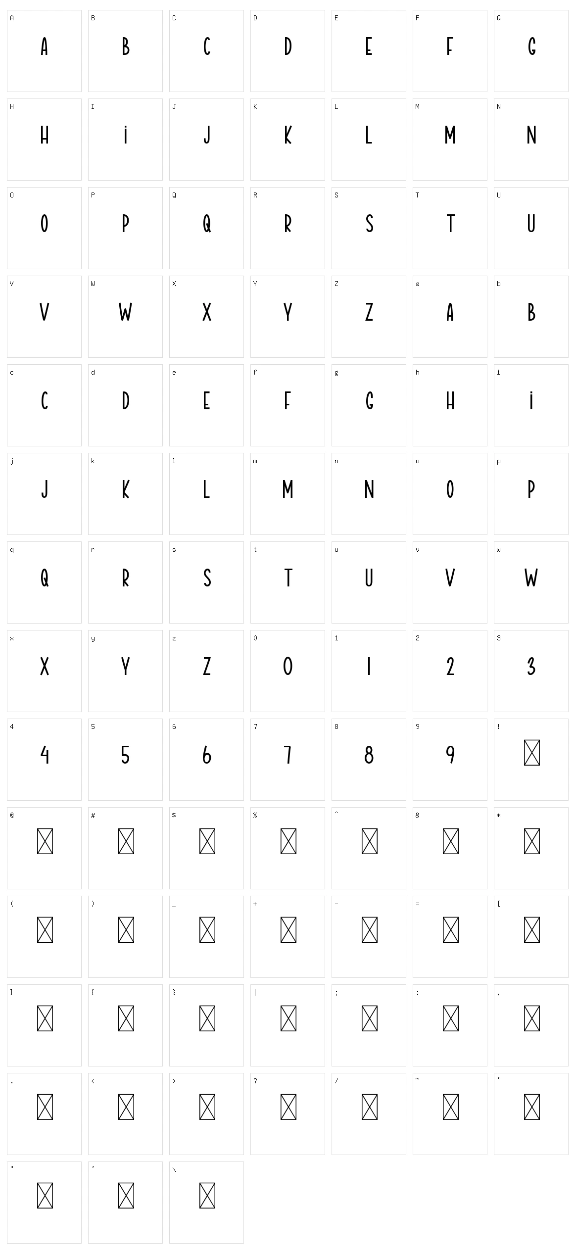 Alisiya Character Set