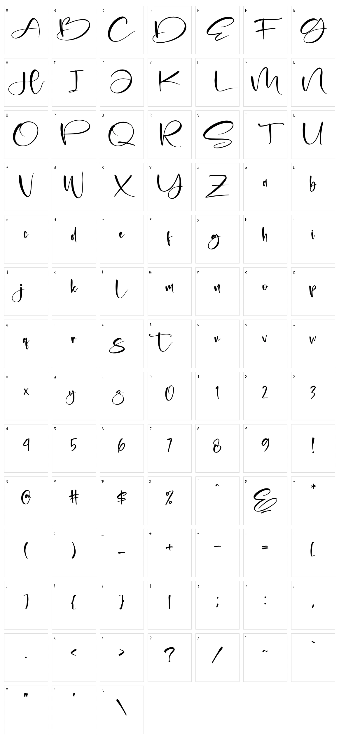 Alista Delita Character Set