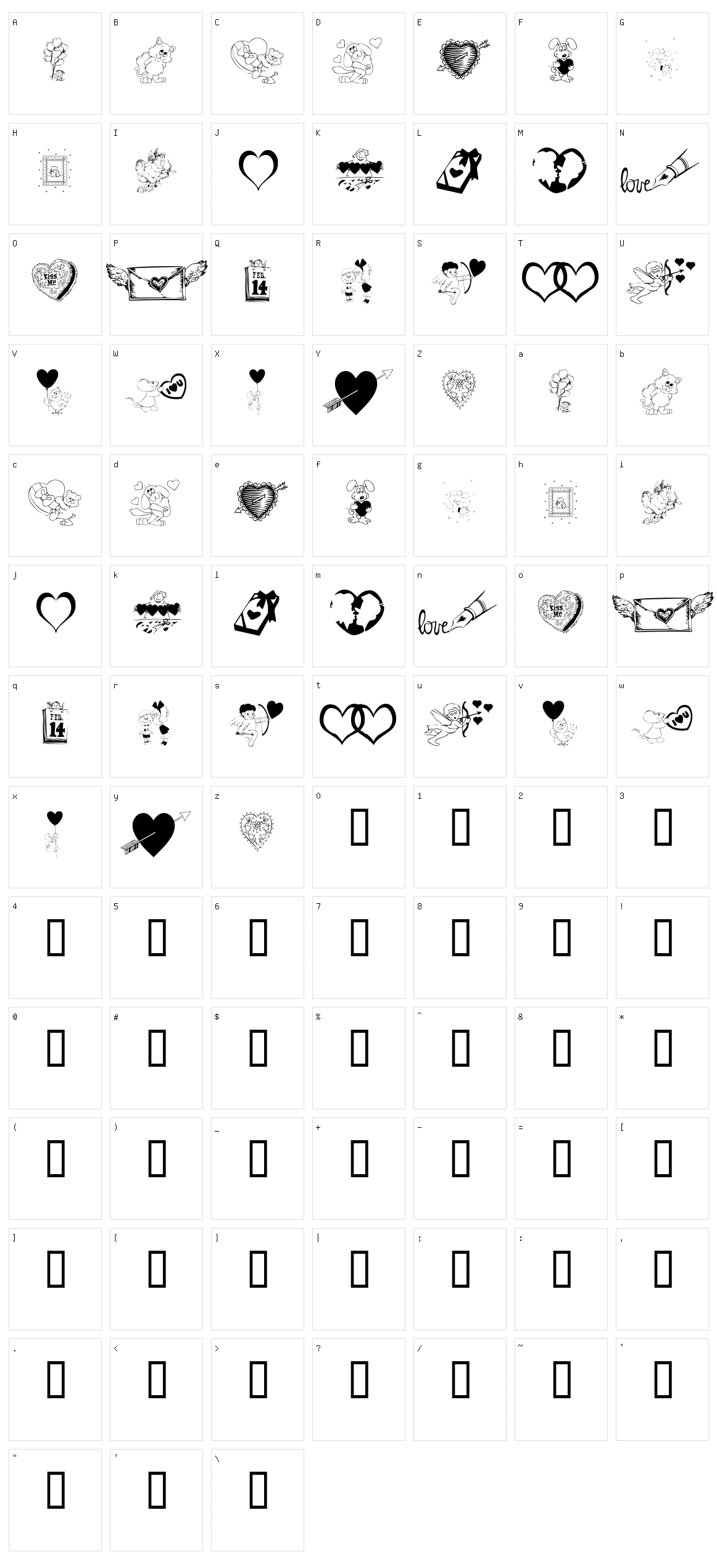 KR Be Mine Character Set