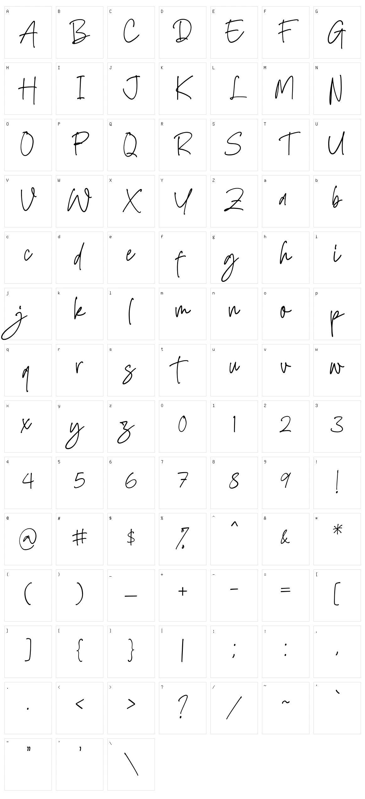 Alistonde Character Set