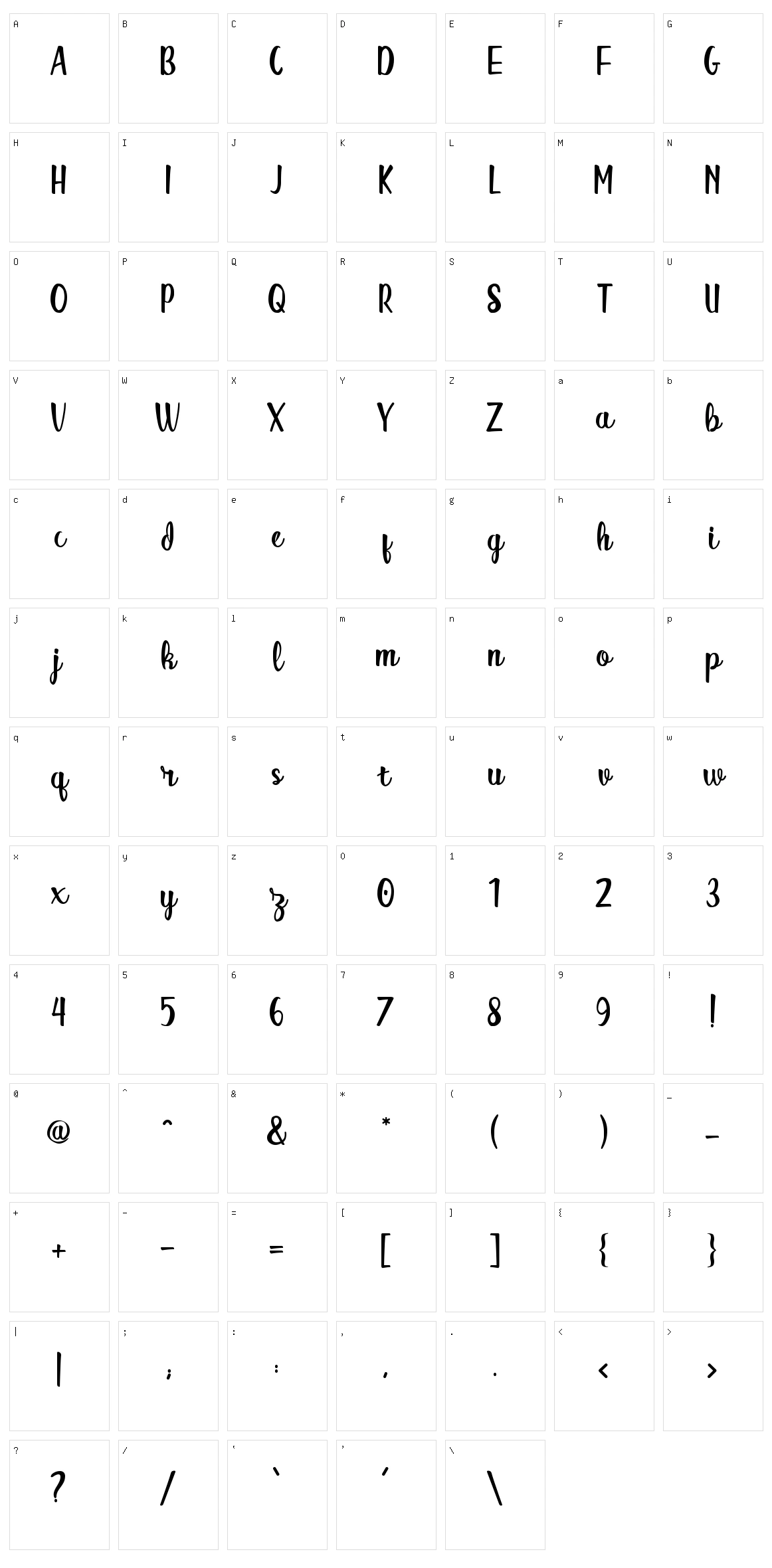 Alitta Character Set