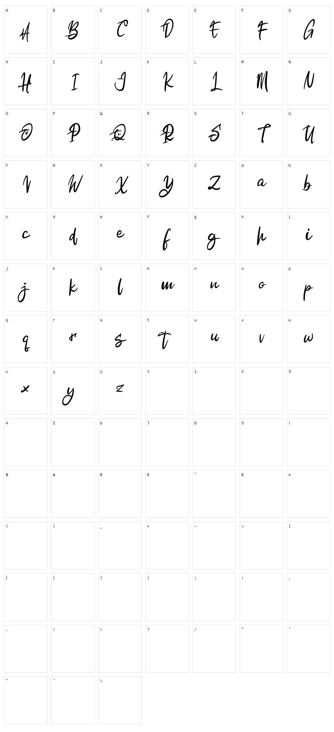 Alkatros Character Set