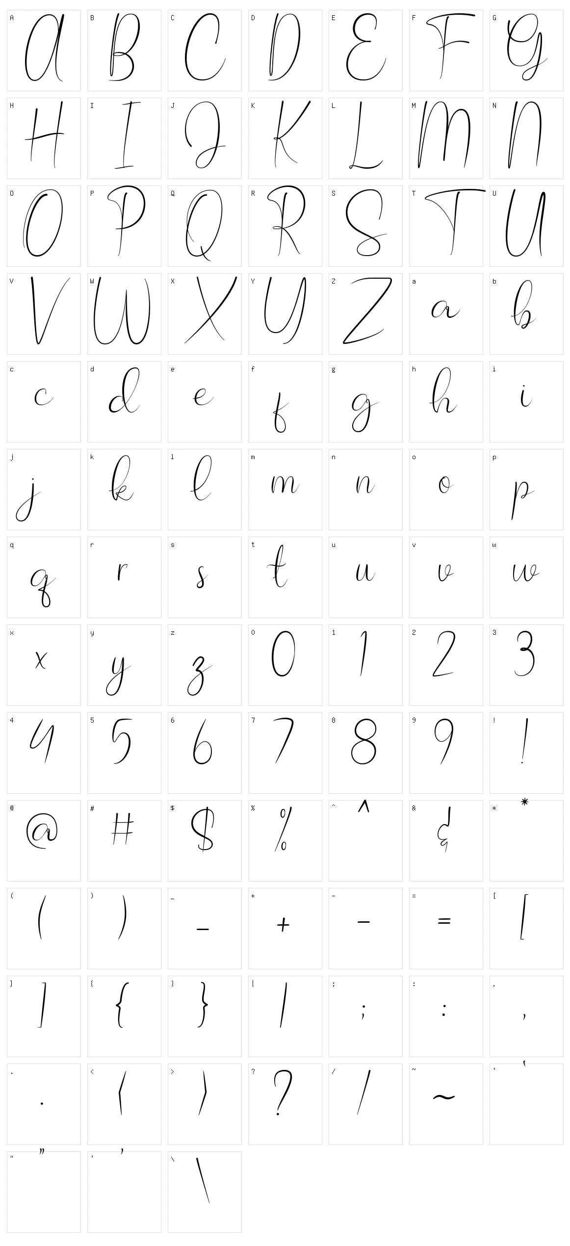 Allagia Character Set