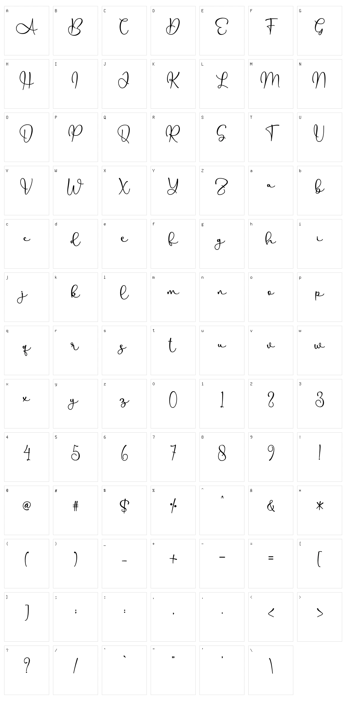 Allenisa Character Set