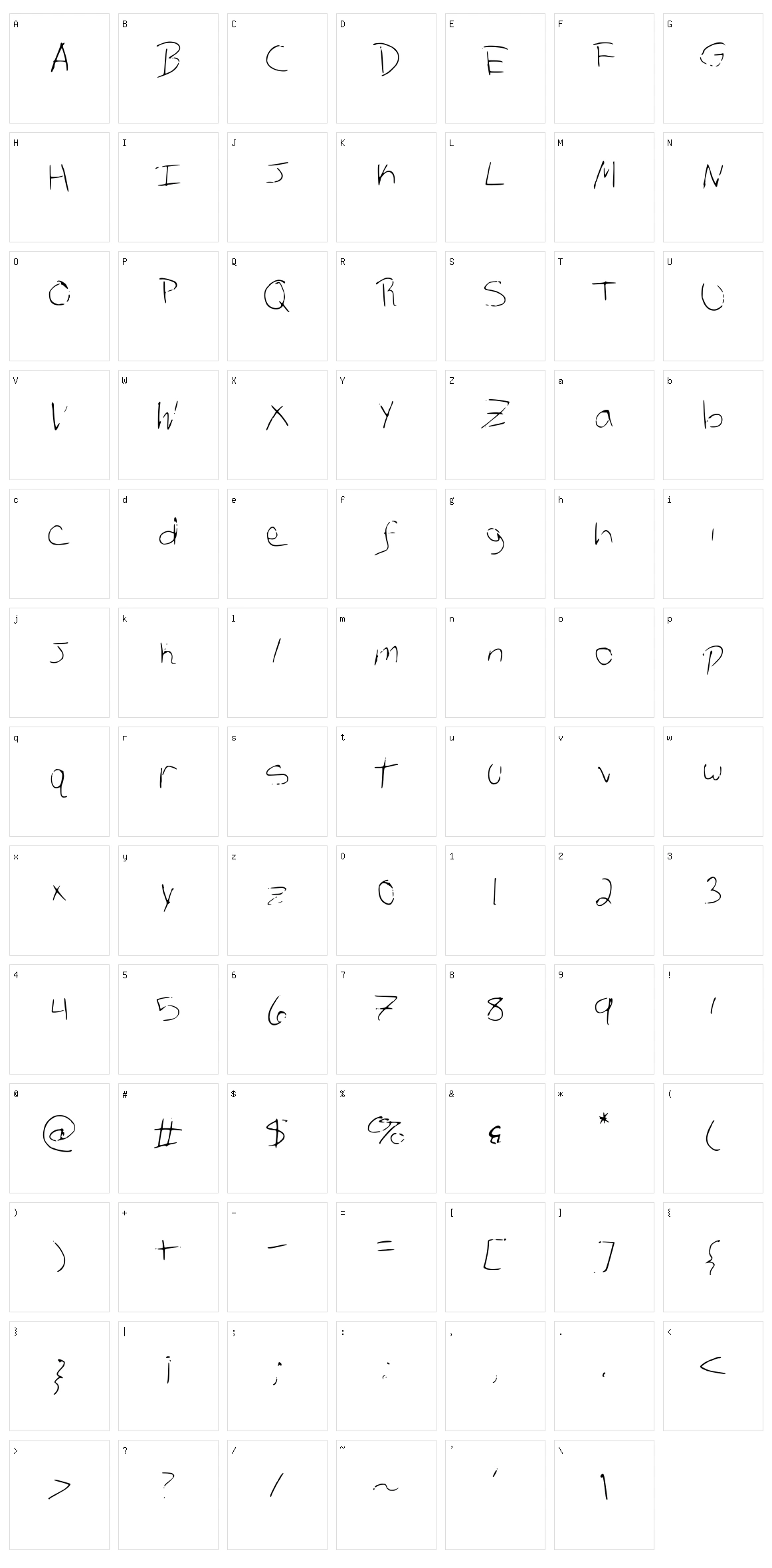 AllensMess Character Set