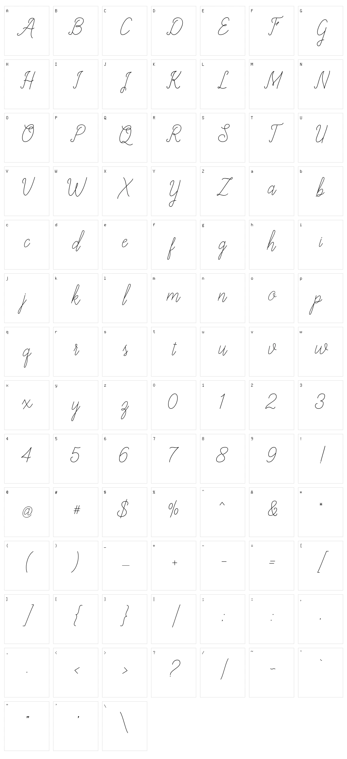 Allexandrea Character Set