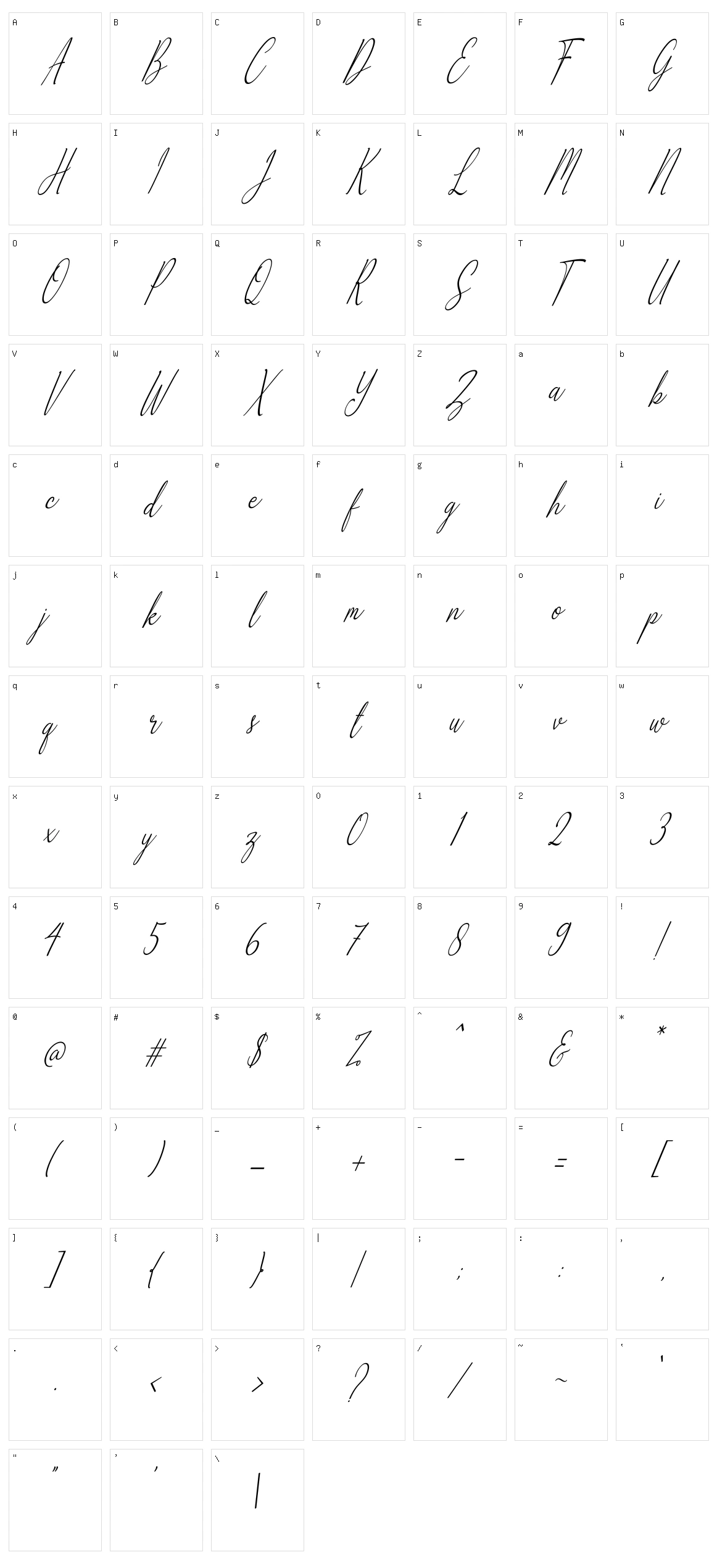 Alliando Character Set