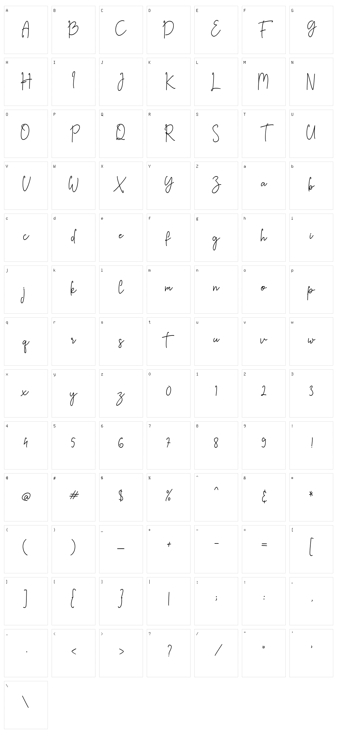Allin Priska Character Set