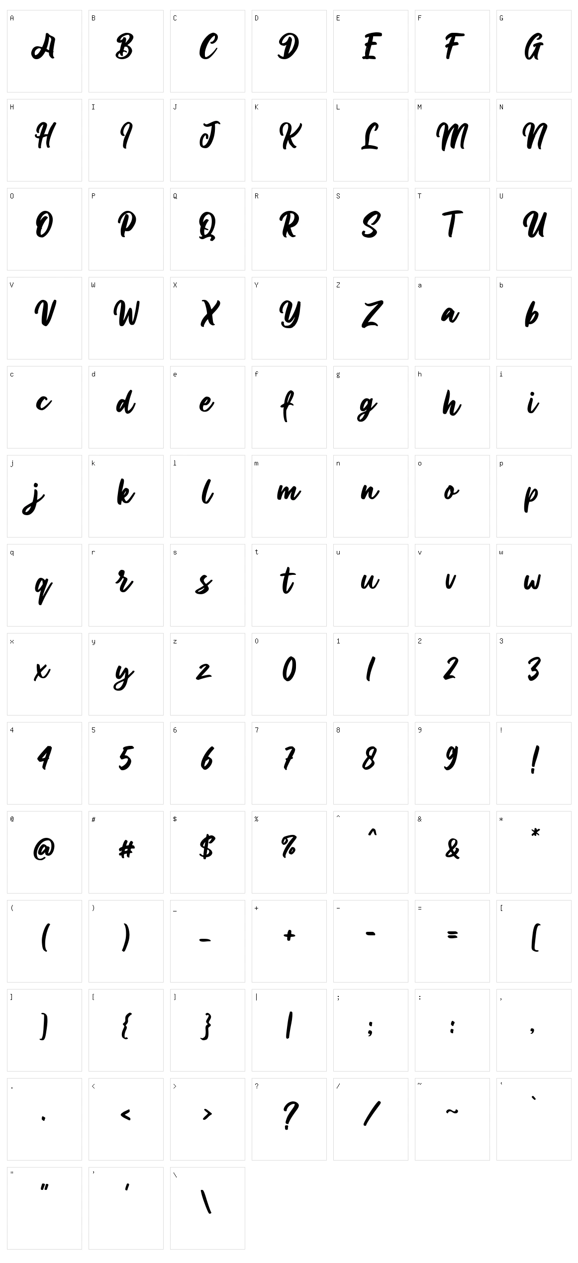 Allisya Character Set