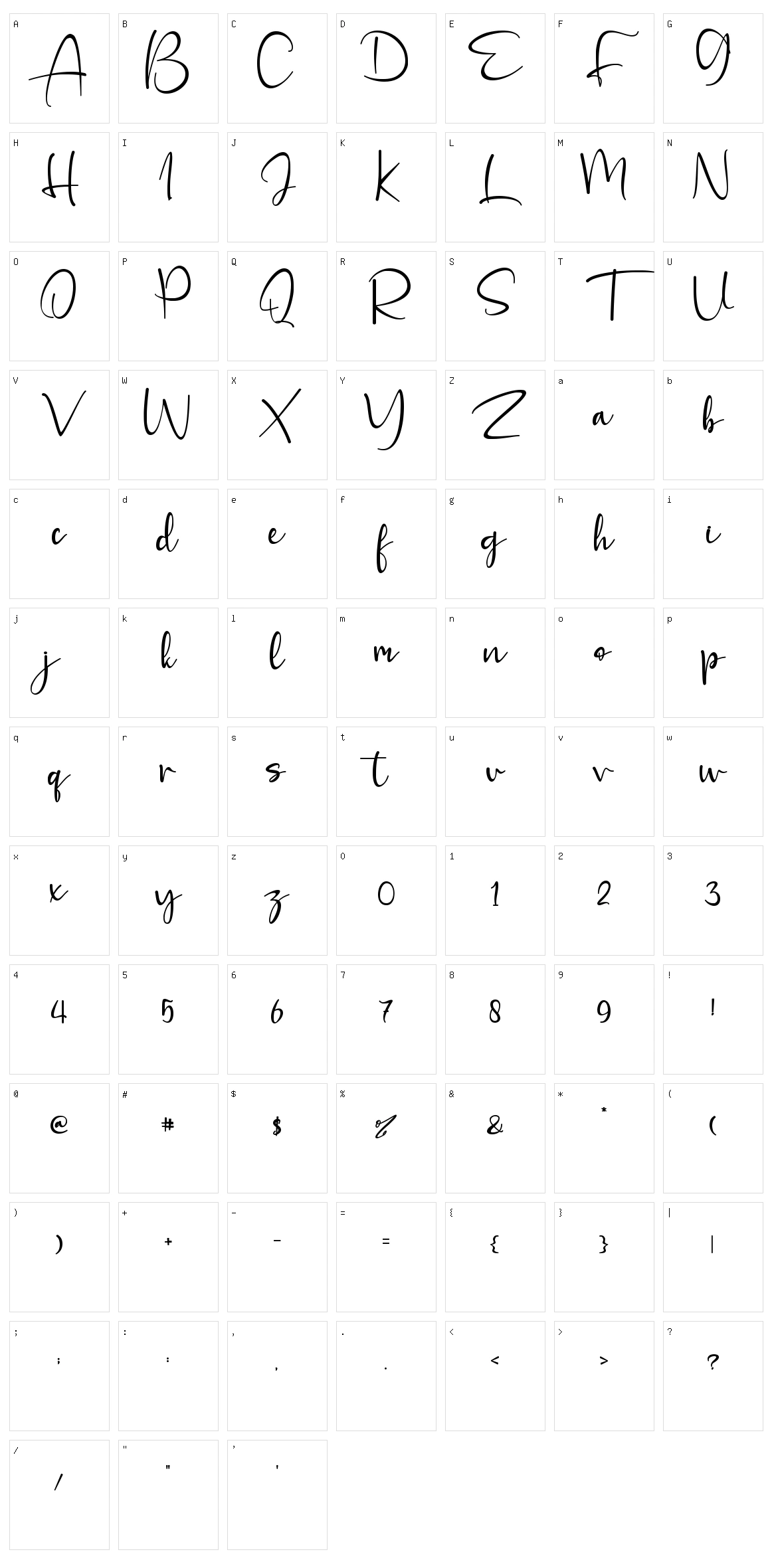 Allofera Character Set