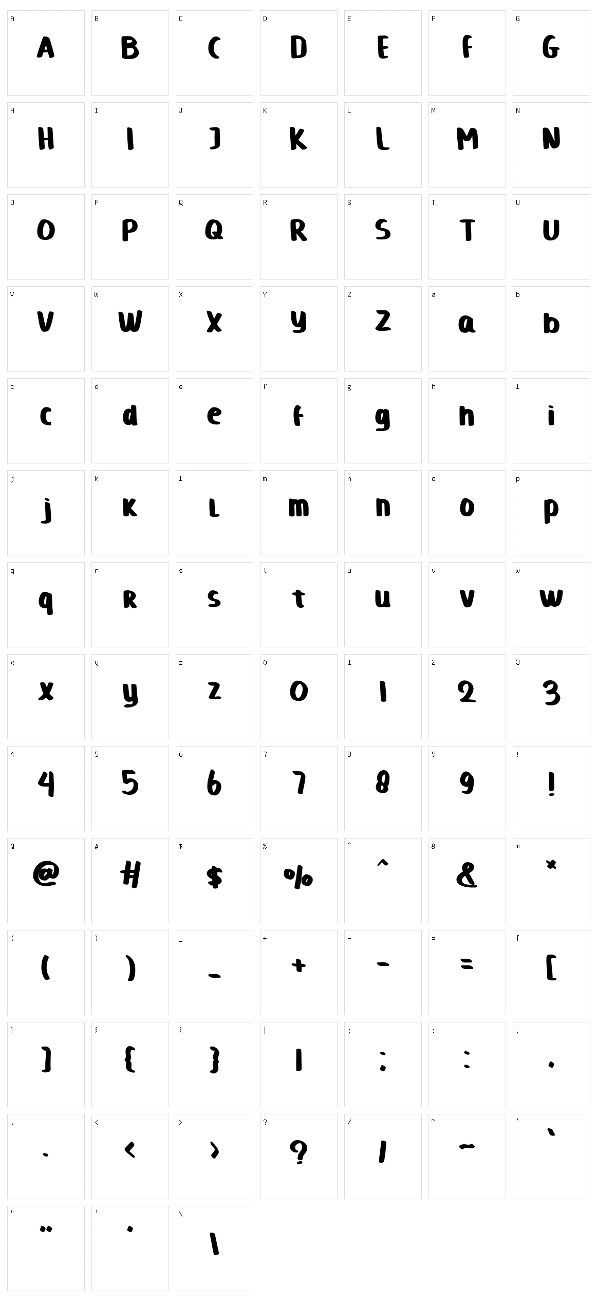 Alloha Character Set