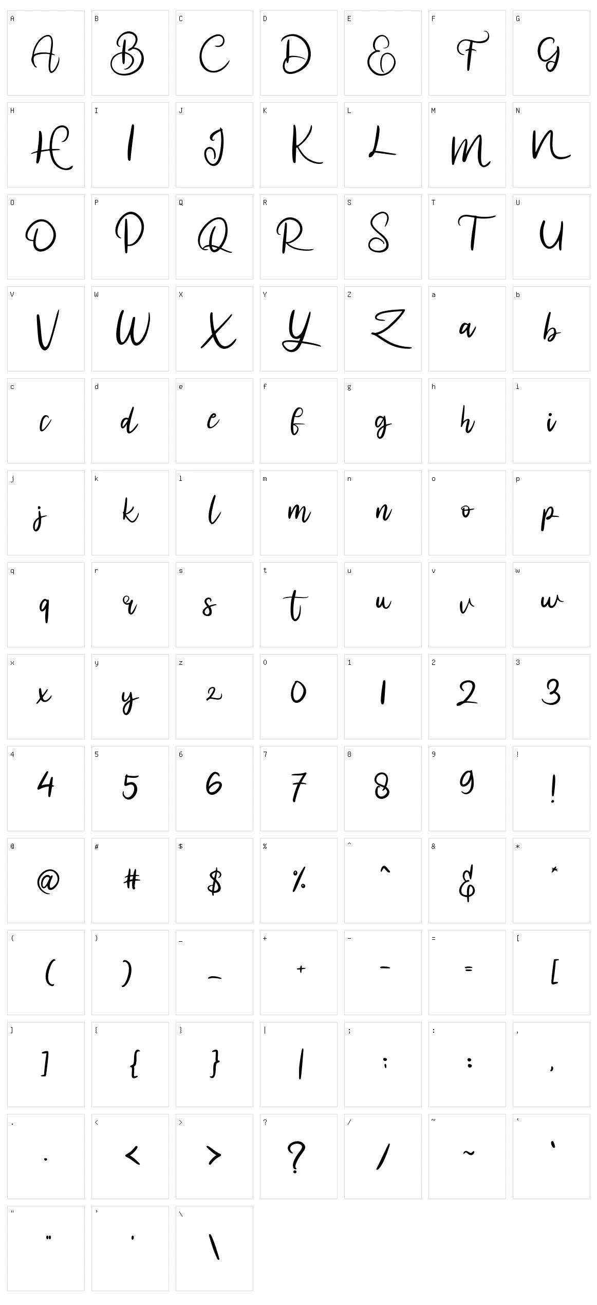 Almanak Character Set