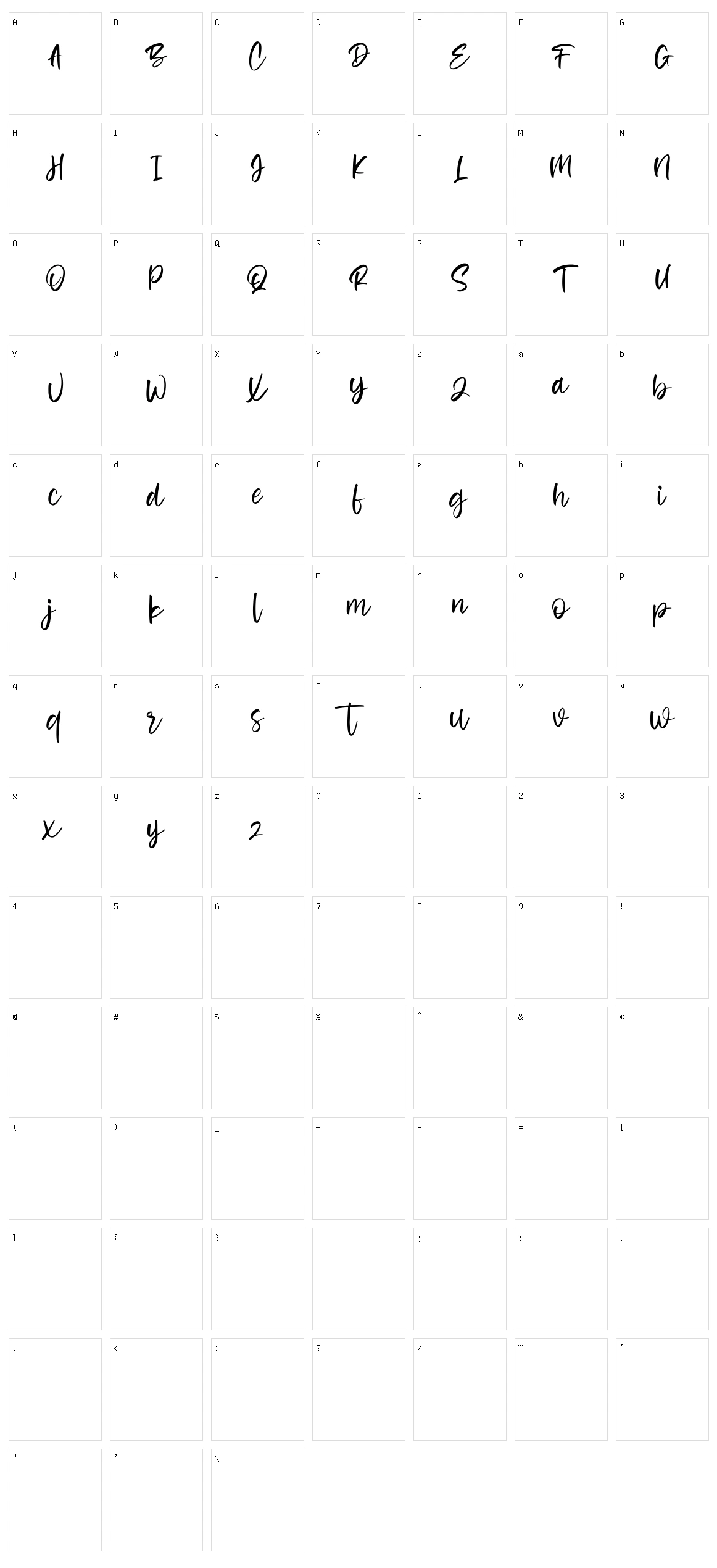 Alona Character Set