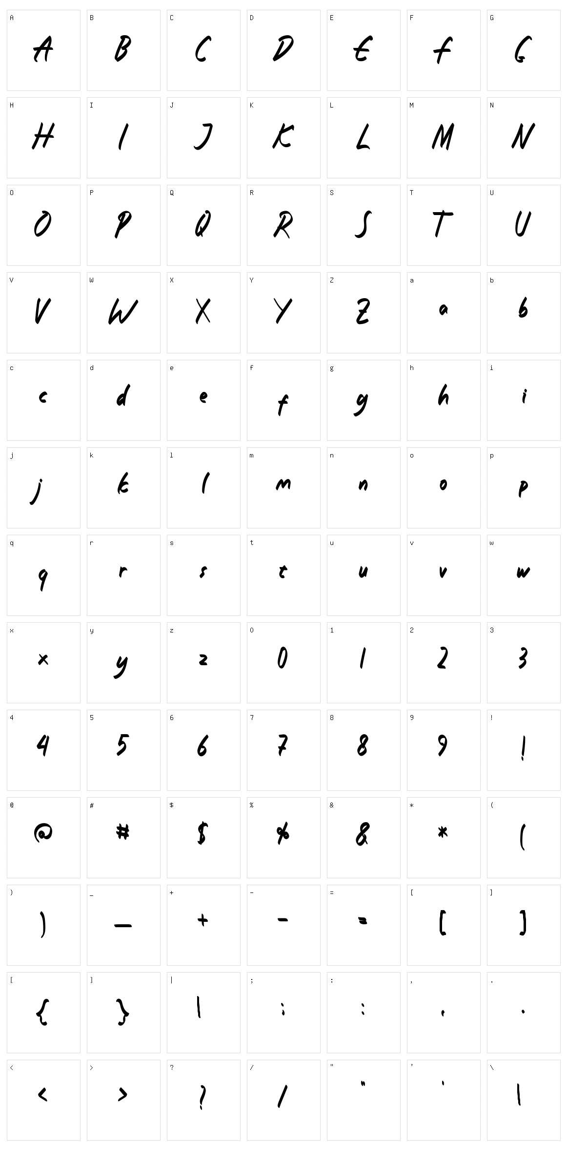 Alonejhon Character Set
