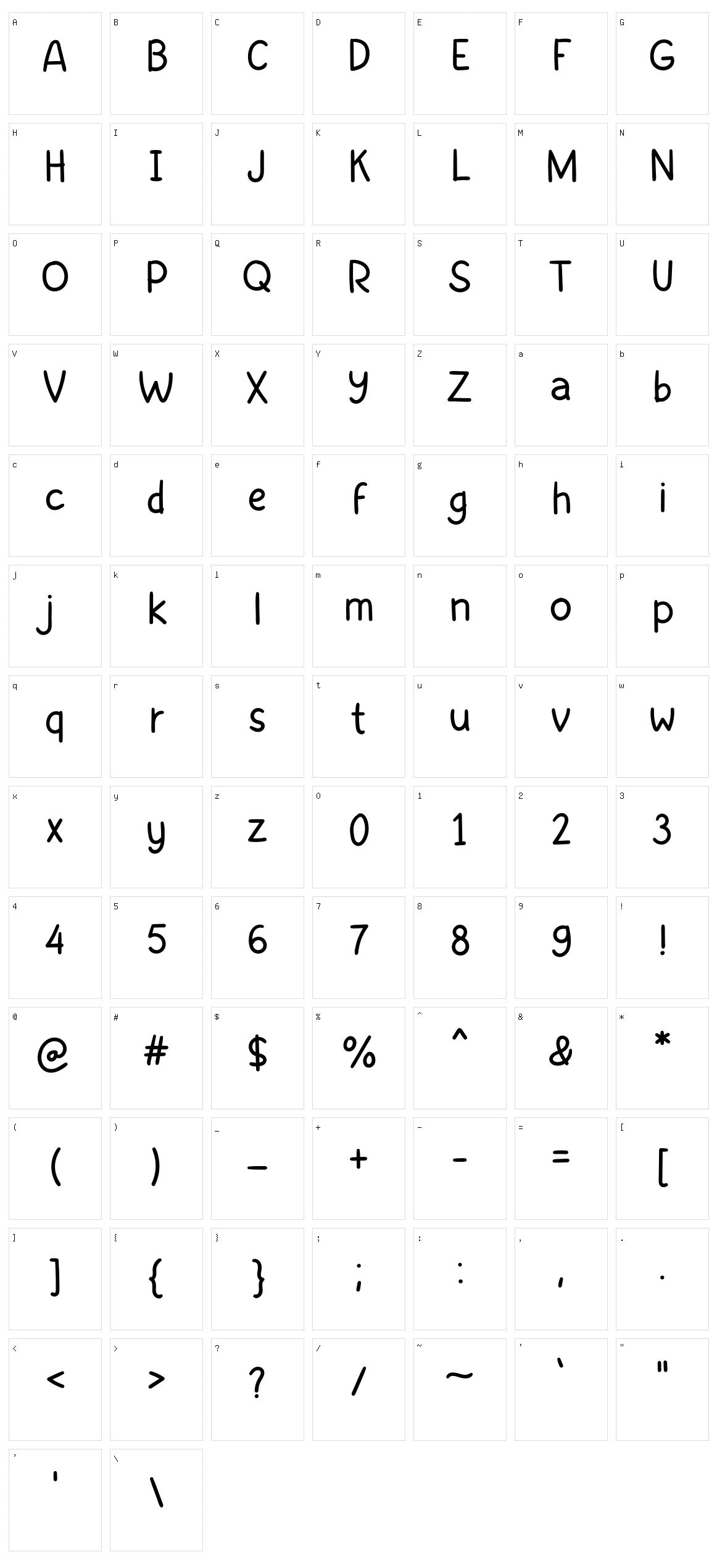 Alpa Renote Character Set