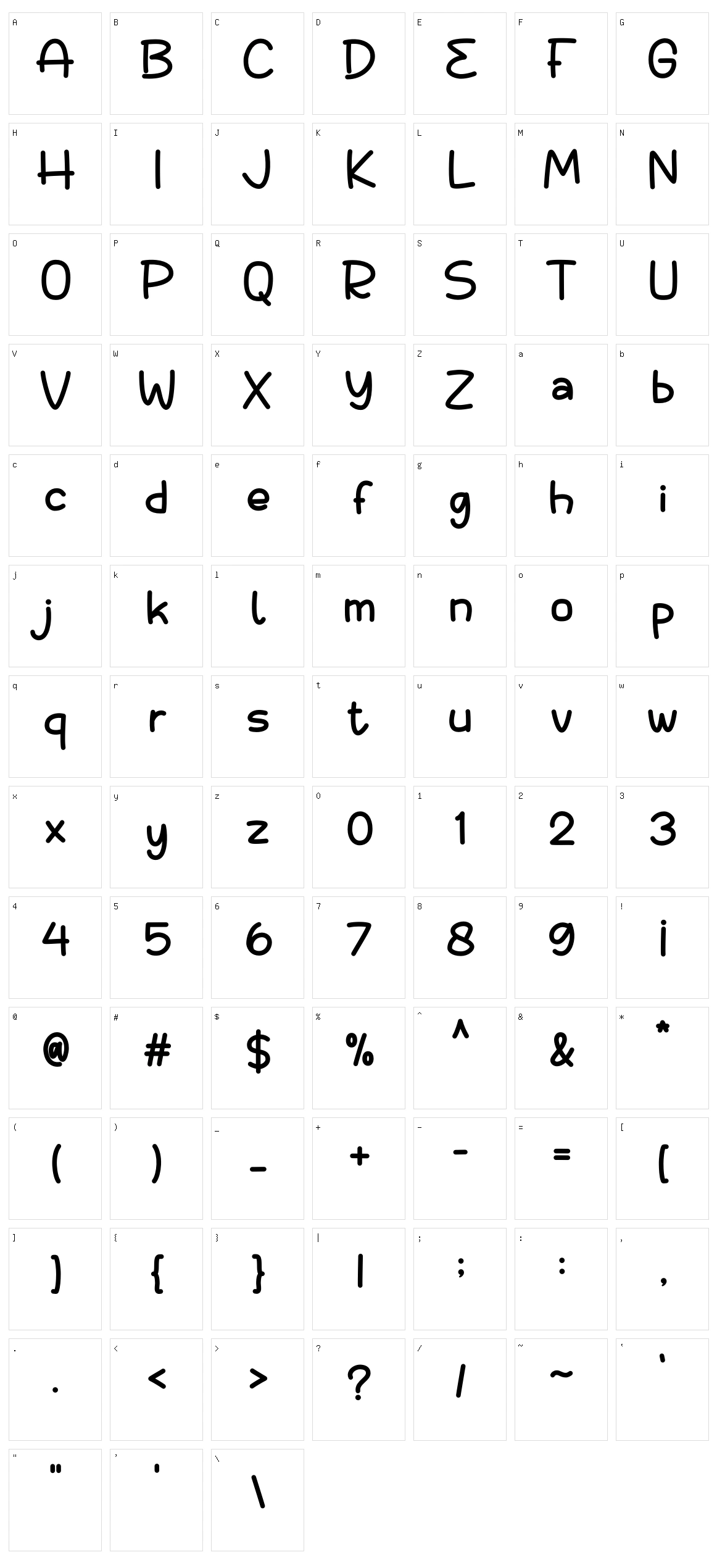 Alphabet Character Set