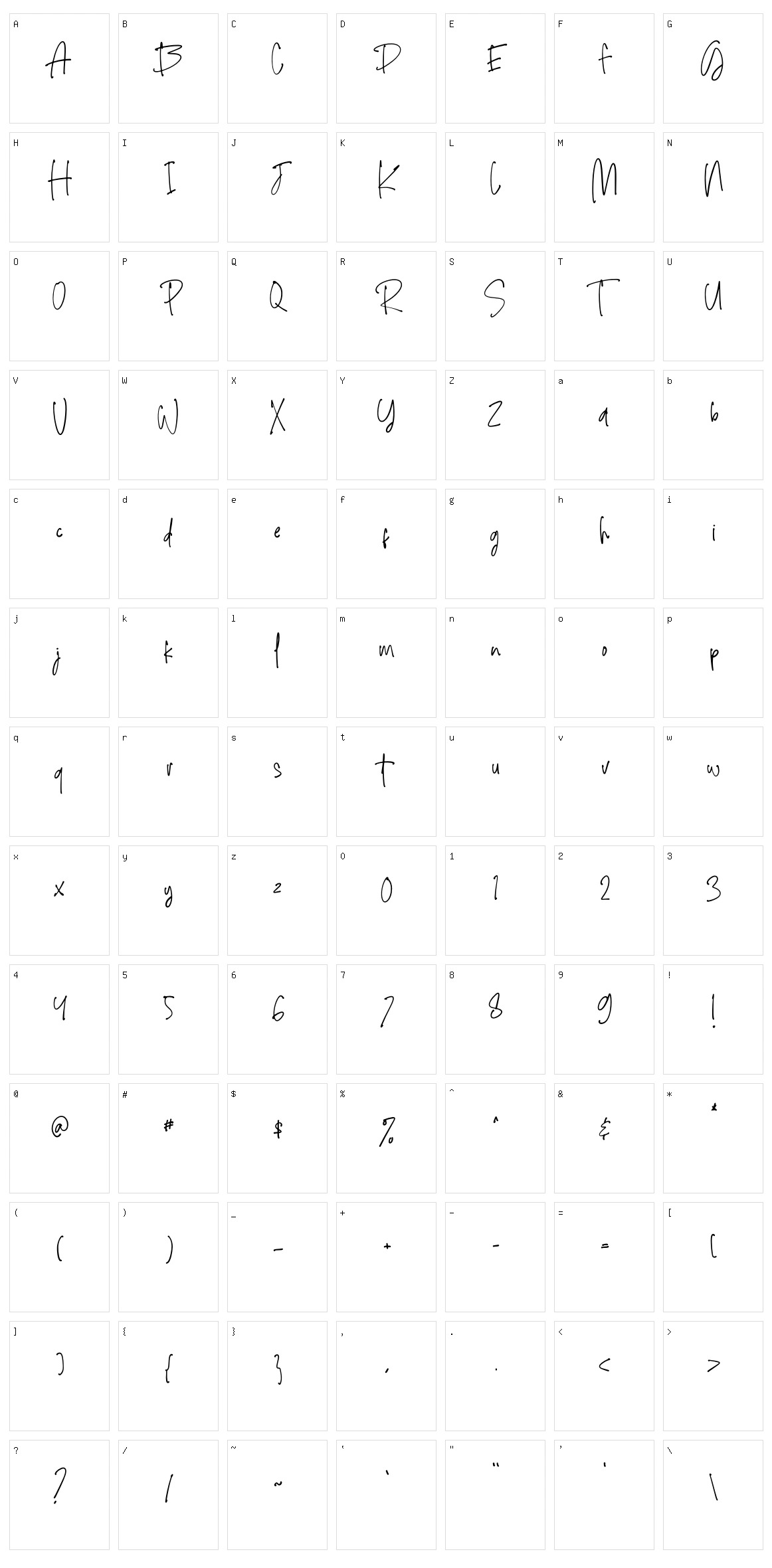 Alphabetically Character Set