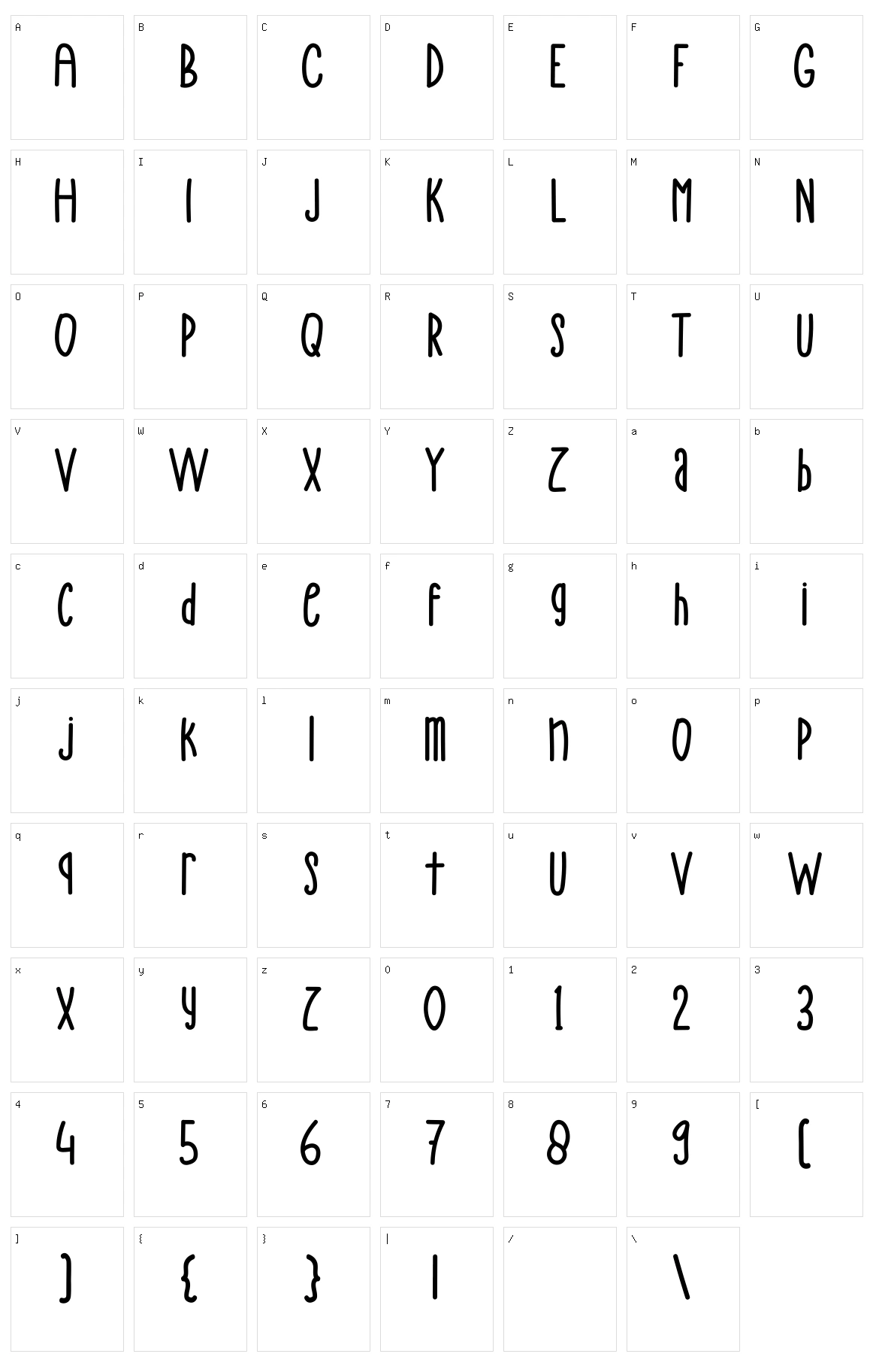 Alpukado Character Set