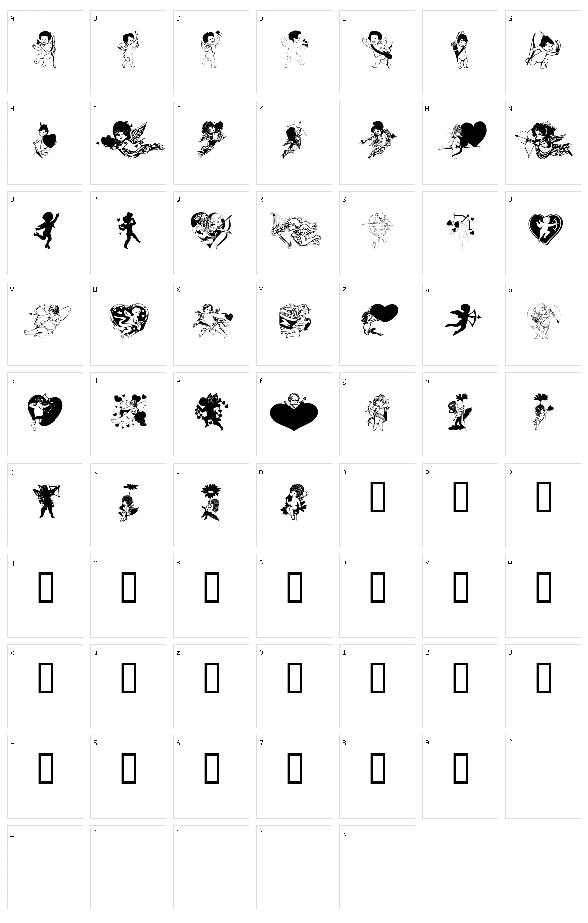LM Cupids Character Set