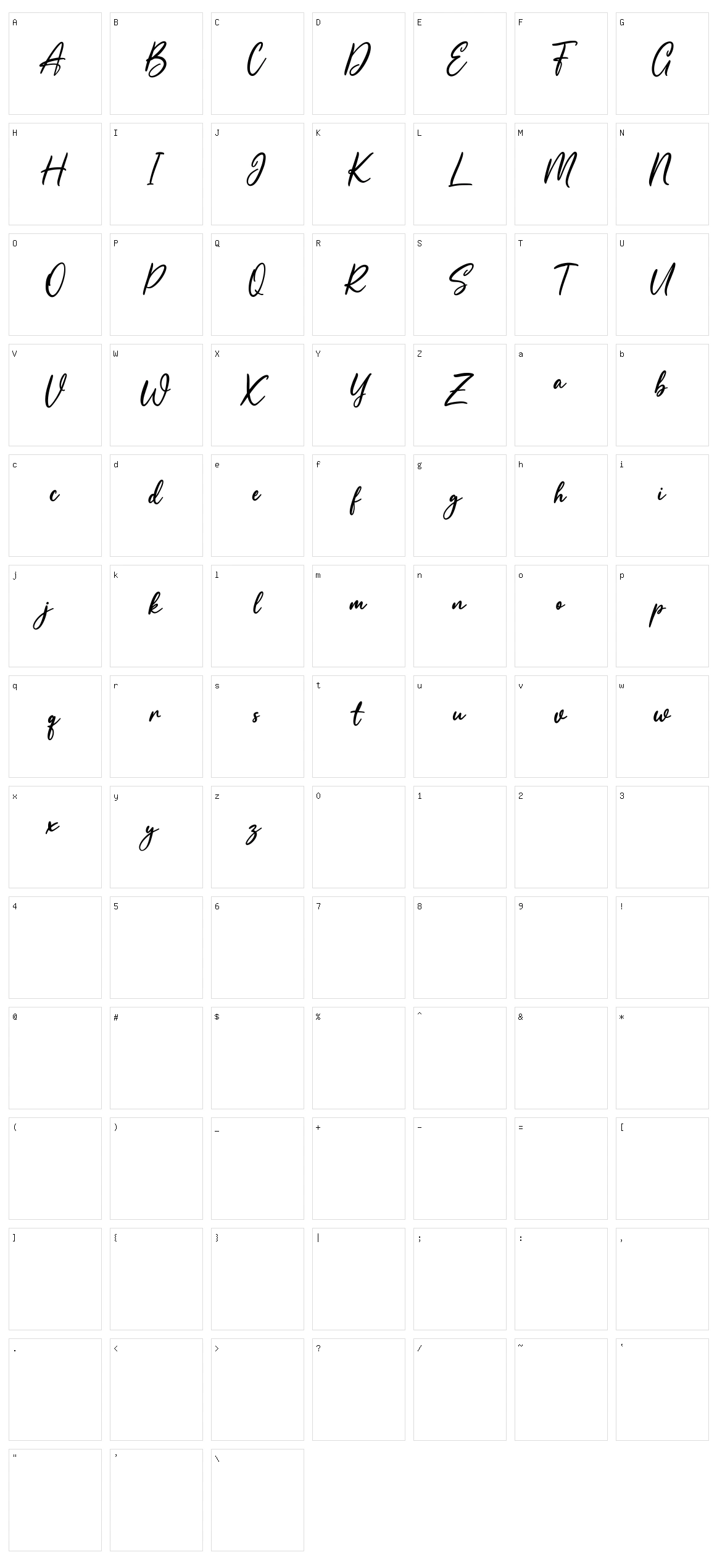 Alulla Saffia Character Set