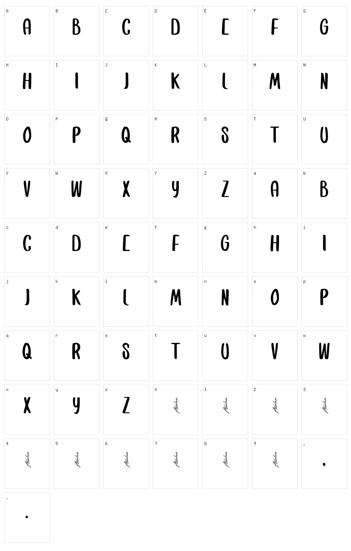 Alusans Character Set