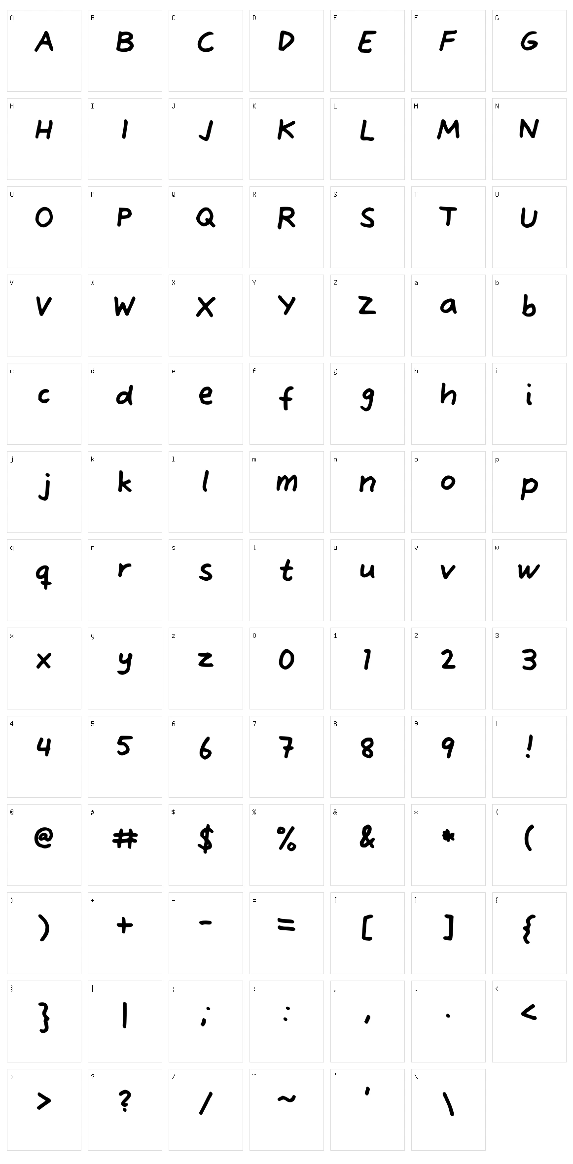 Alve Font Character Set