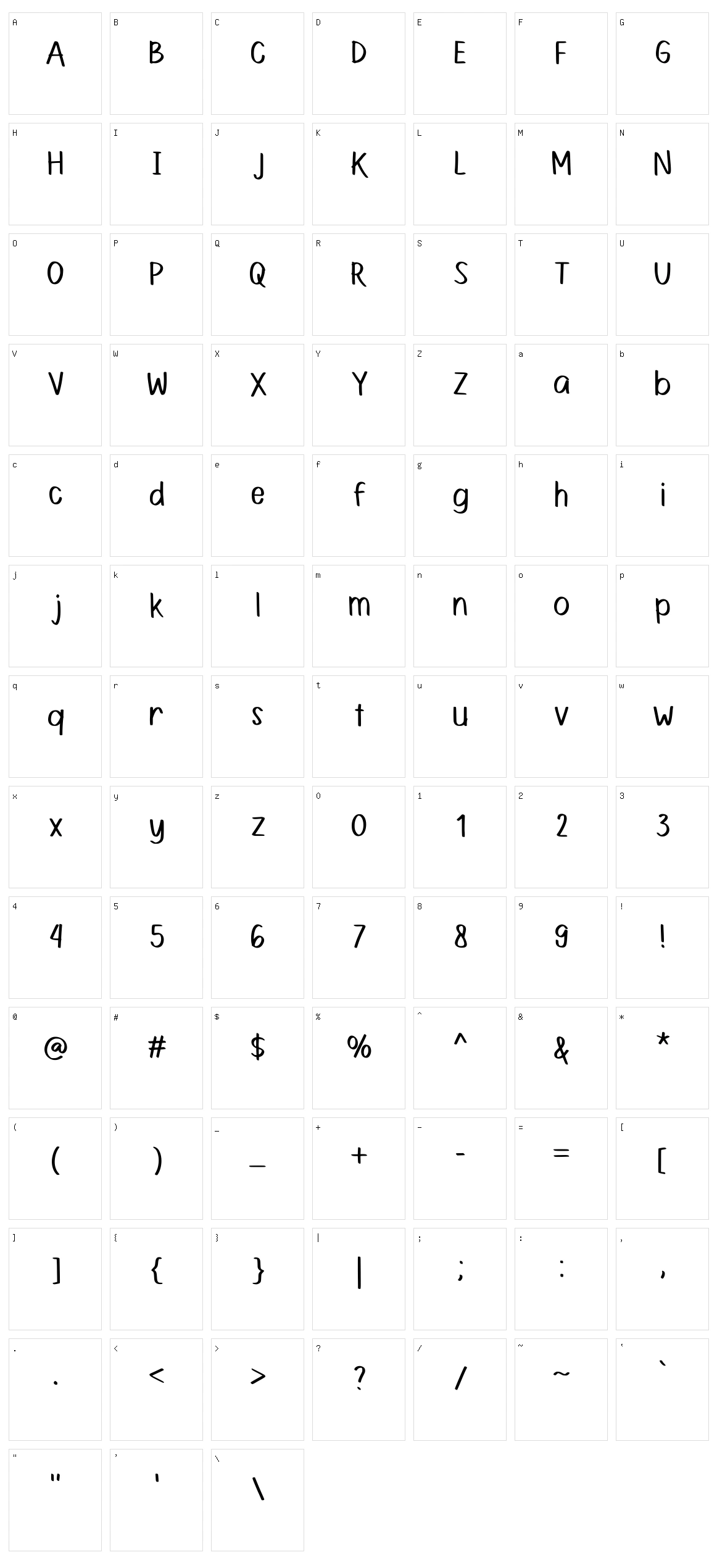 Alviena Character Set