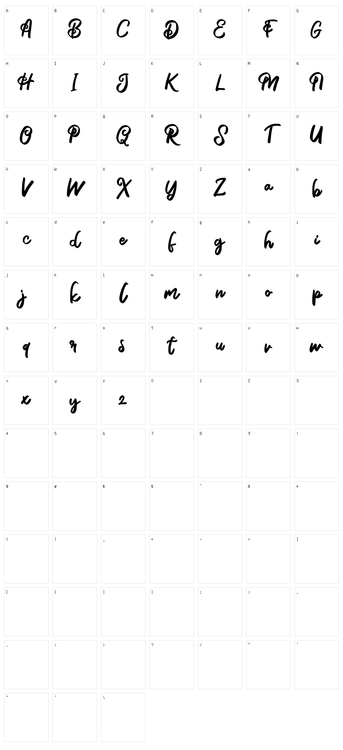 Alya Character Set