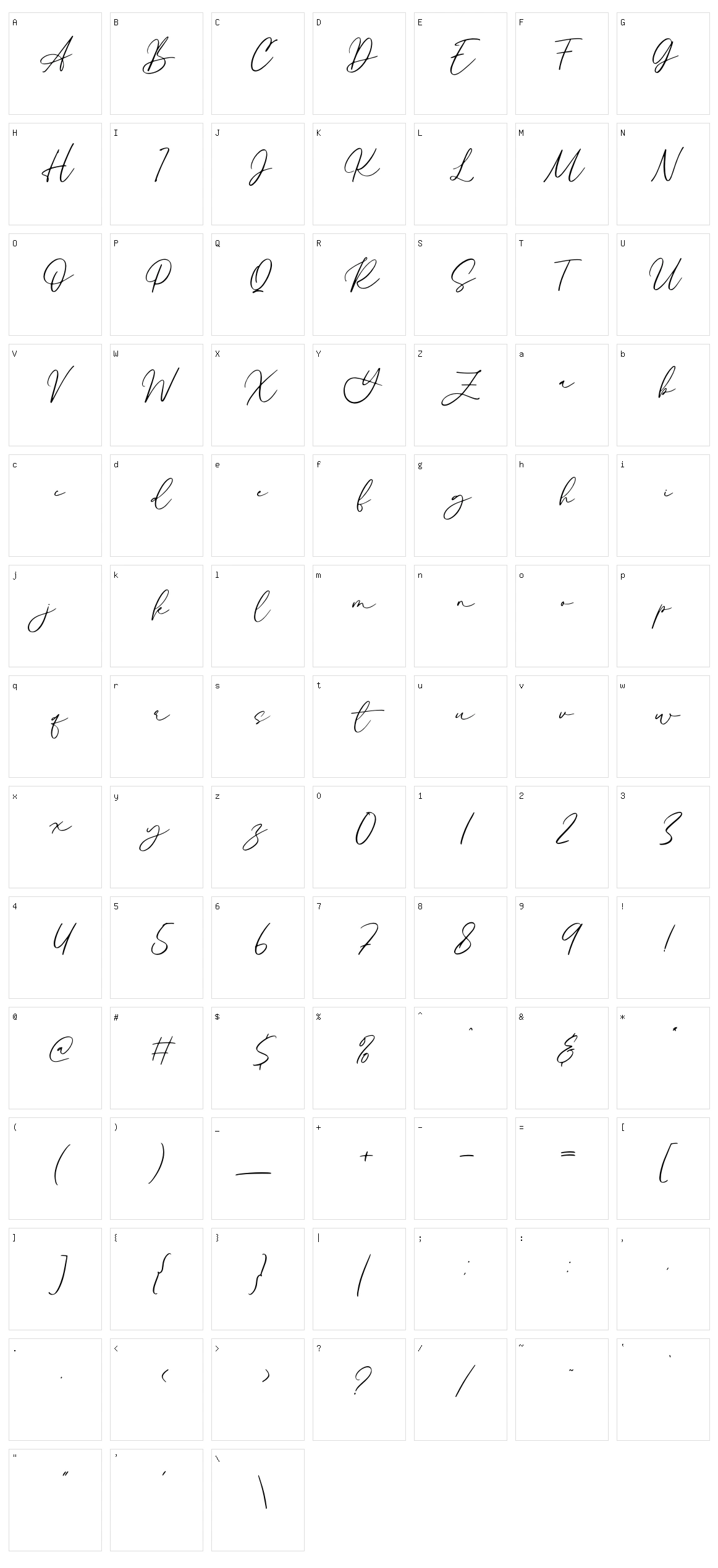 Alyson Signature Character Set
