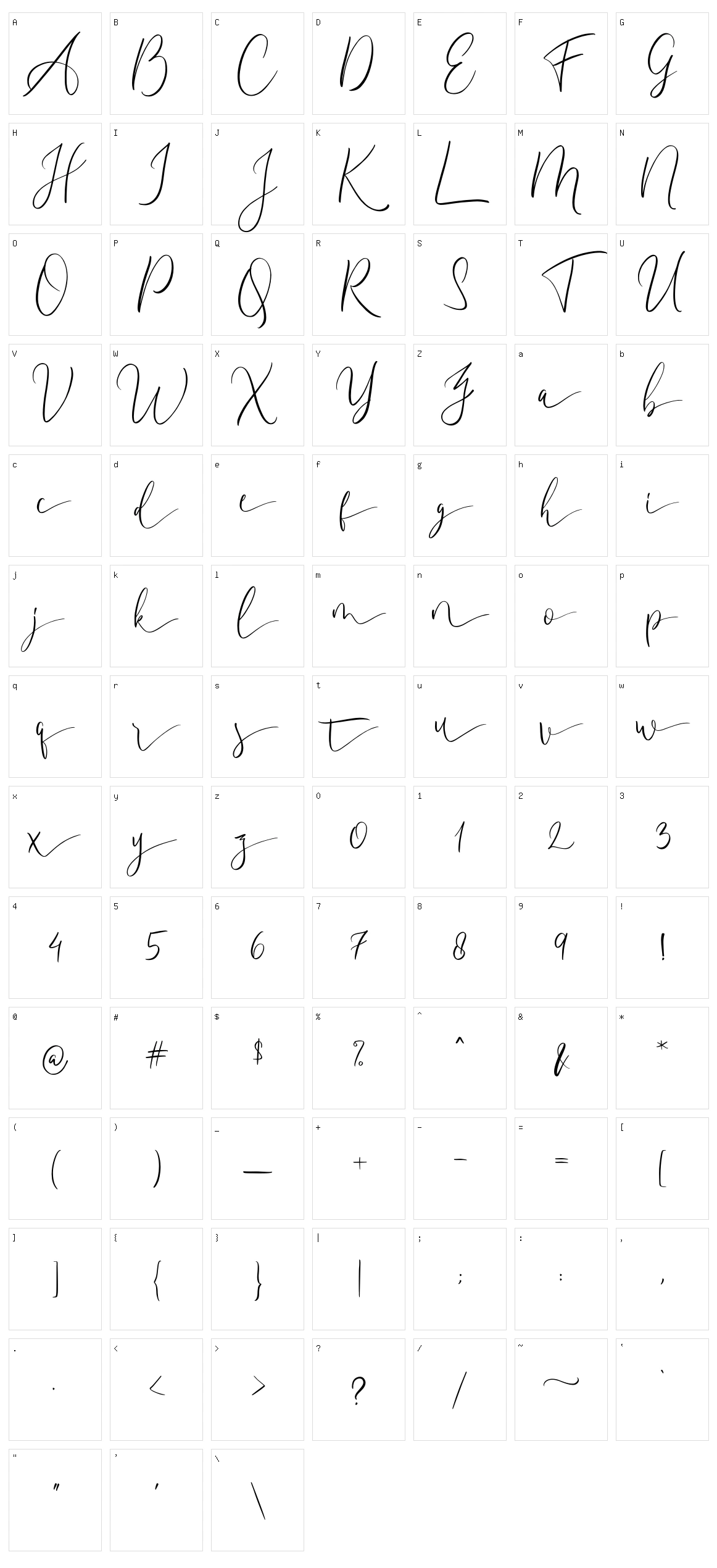 Amadela Character Set
