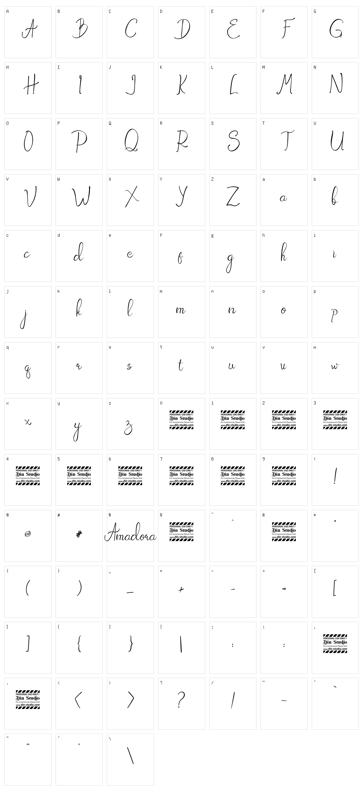 Amadora Character Set
