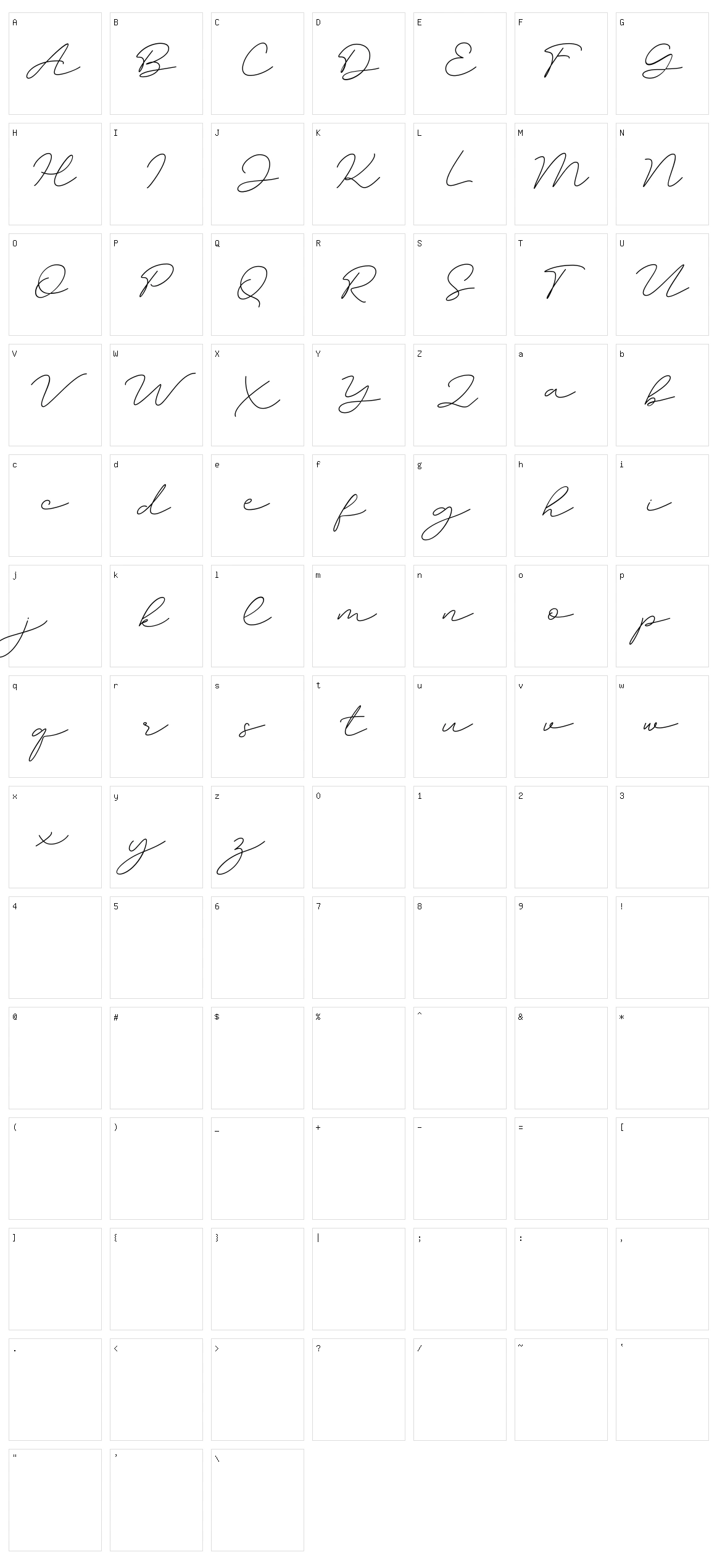 Amalina Character Set
