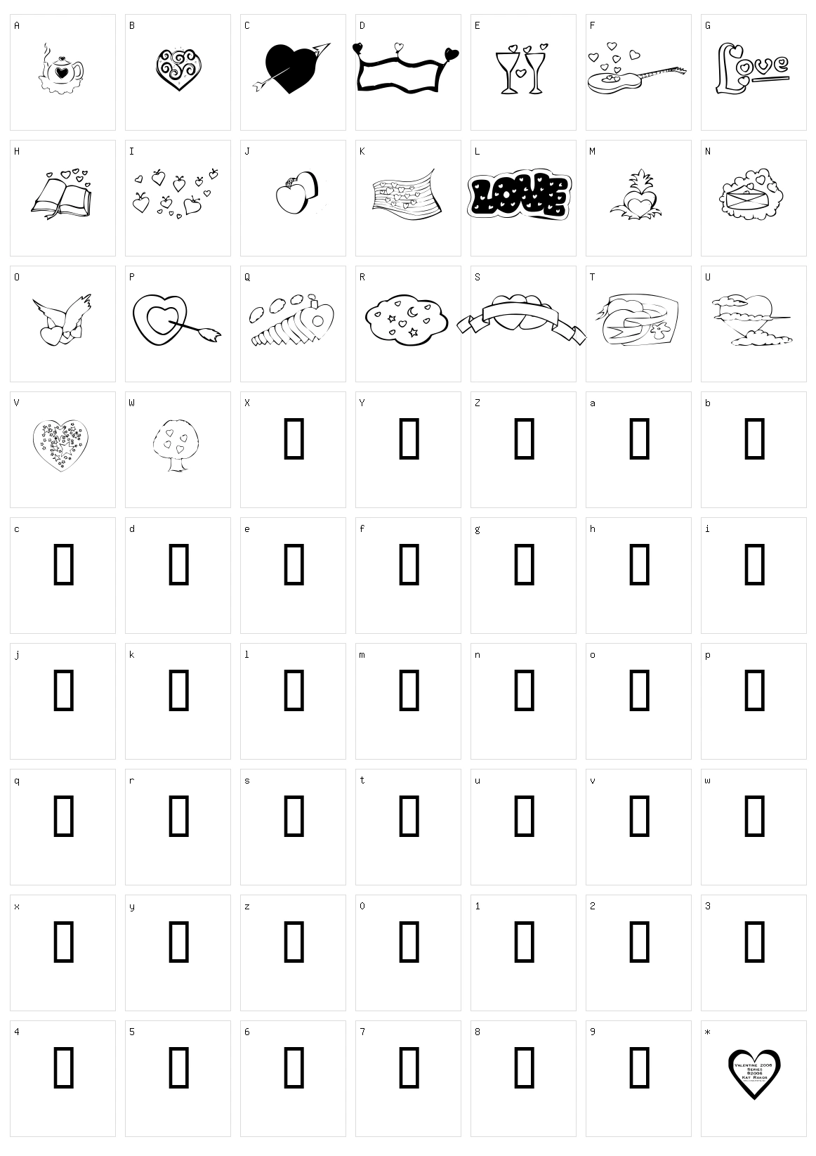 KR Valentines 2006 Five Character Set