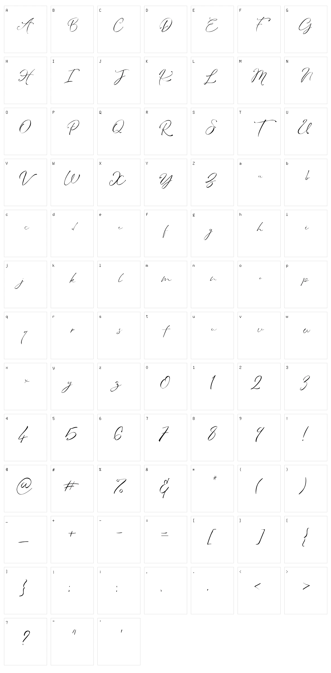 Amanda Signature Character Set