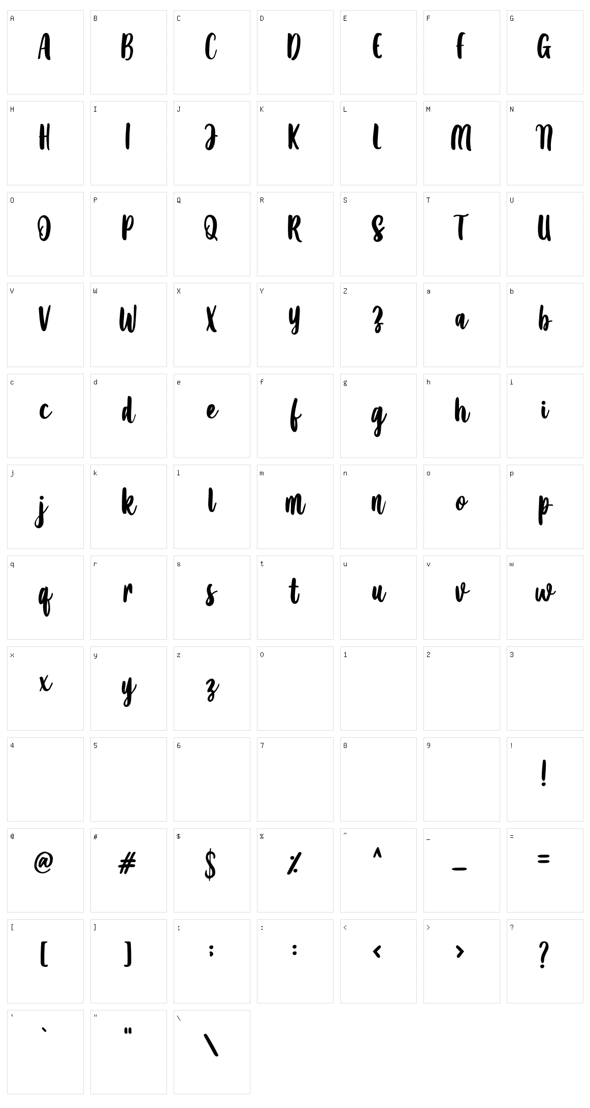 Amanise Character Set