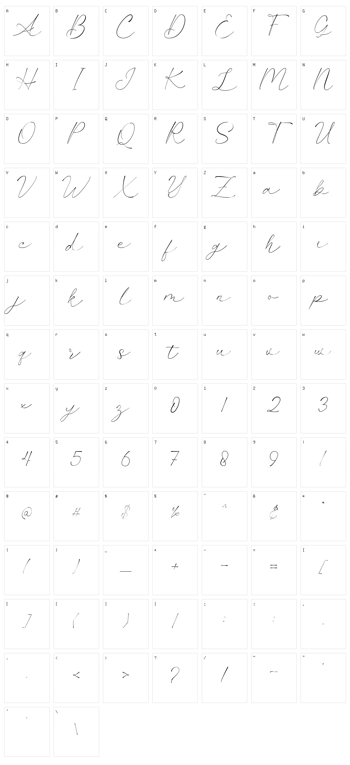 Amanllor Character Set