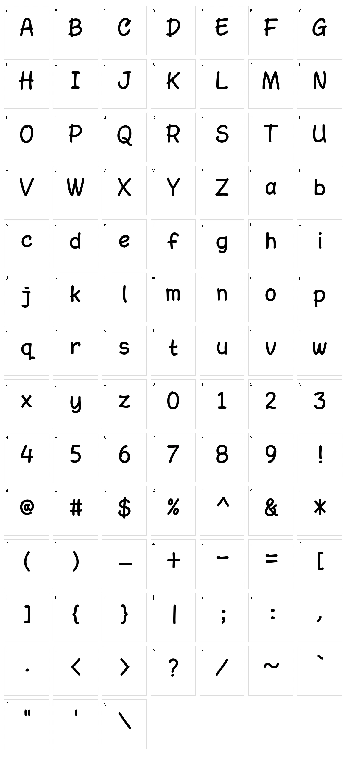 Amarill Character Set