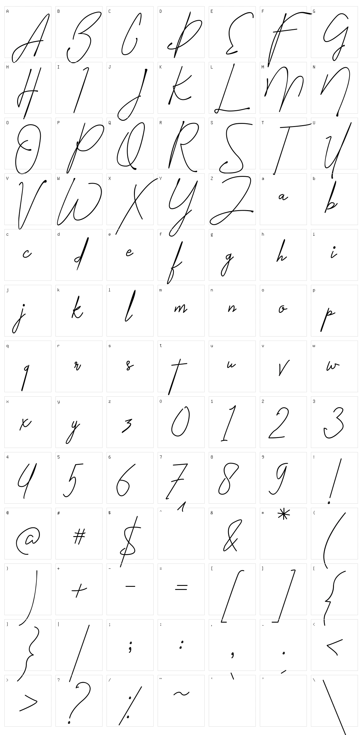 Amartans Signature Character Set