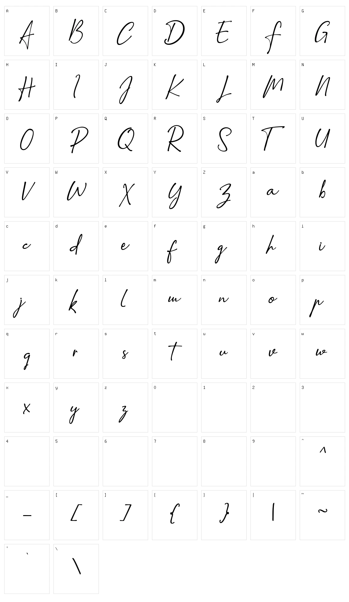 Amatins Character Set