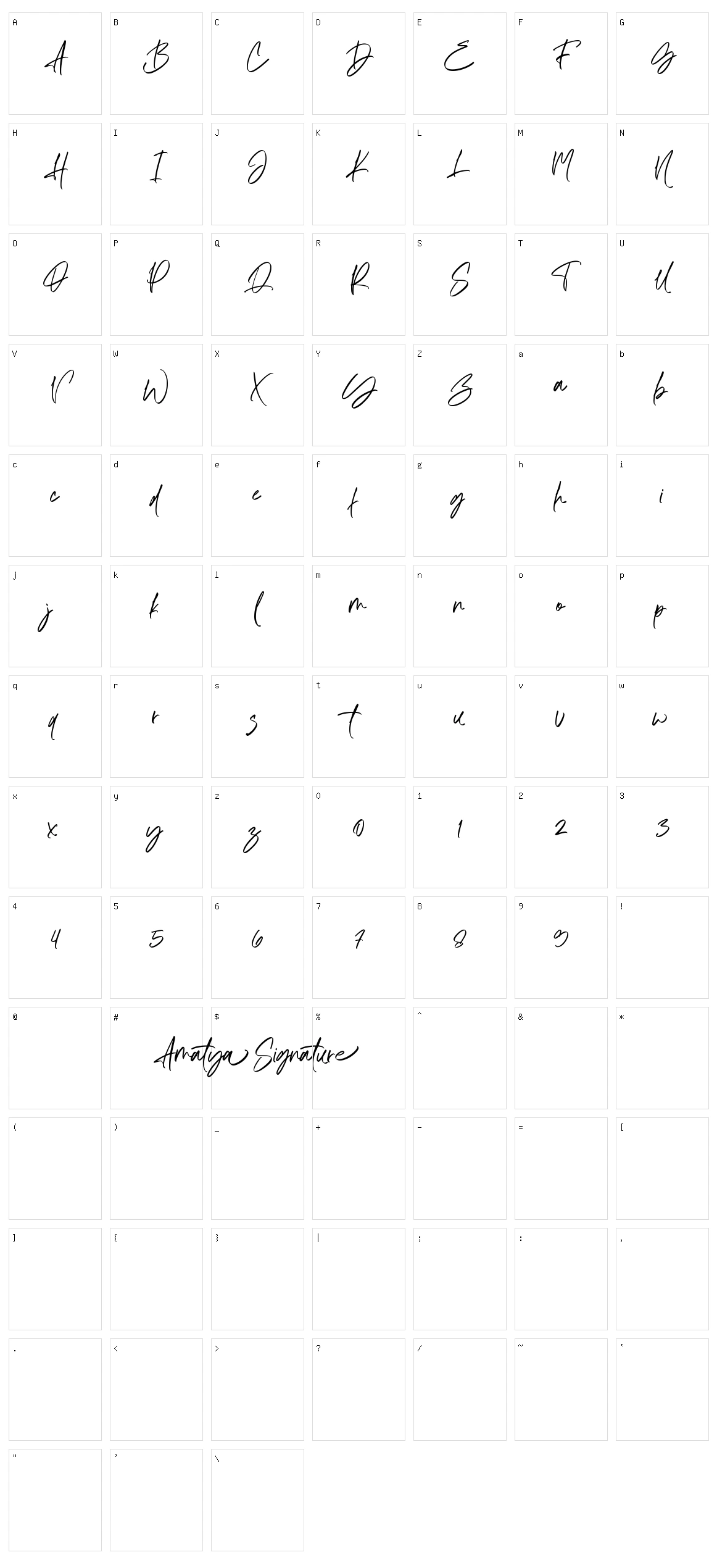 Amatya Signature Character Set