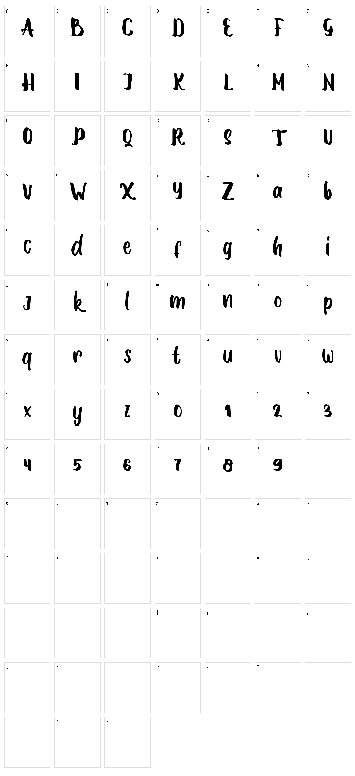 Amavos Character Set